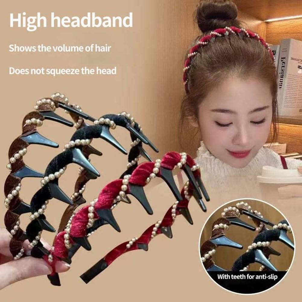 🔥Hot Sale🔥Vintage High Cranium Artificial Pearl Hairband