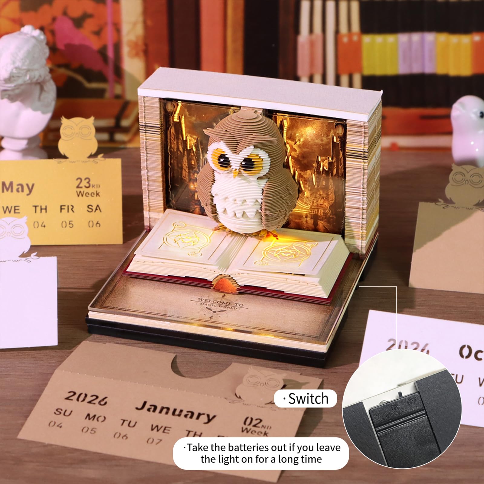 2026 Owl 3D Calendar