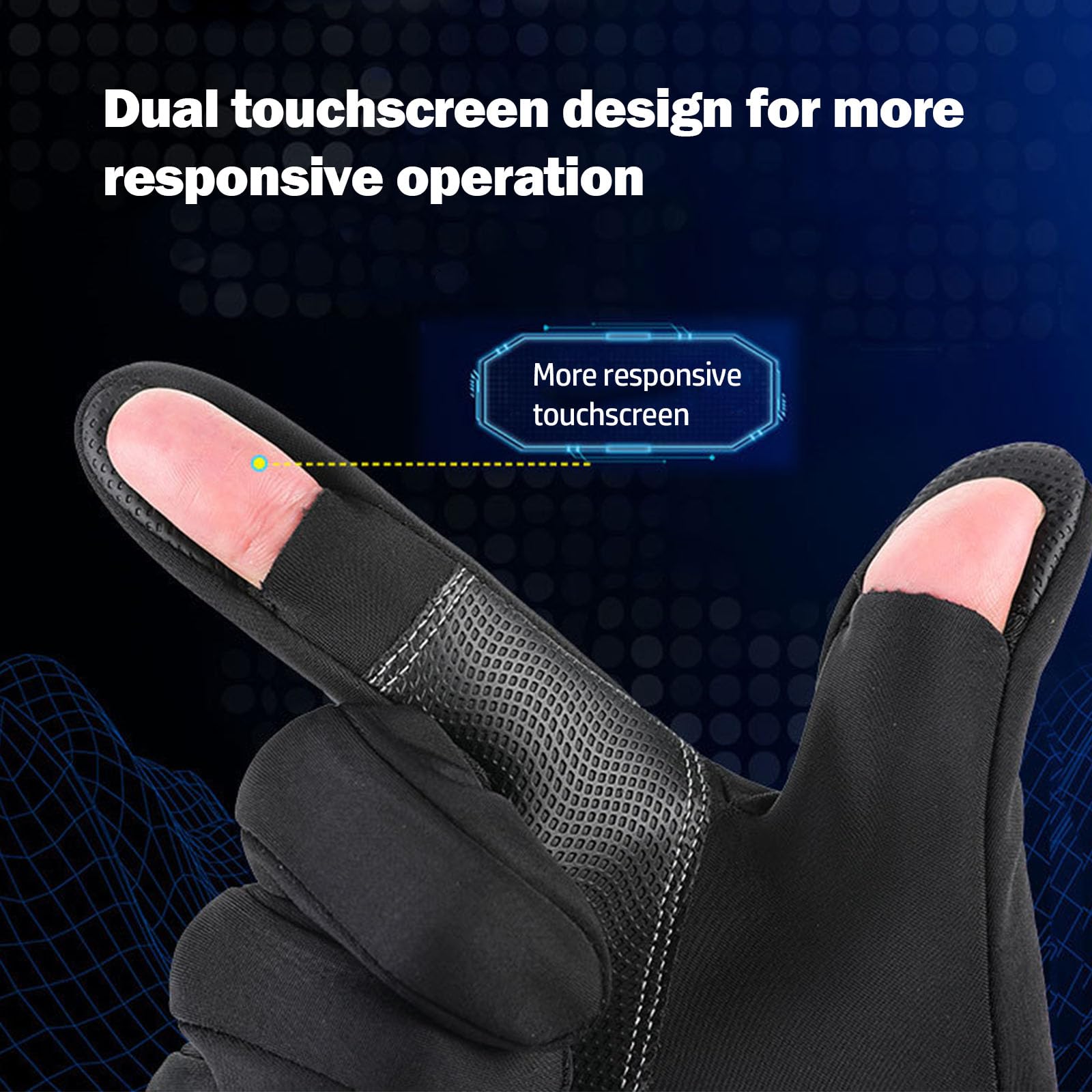Three-Level Adjustable Heated Gloves, Windproof And Waterproof.