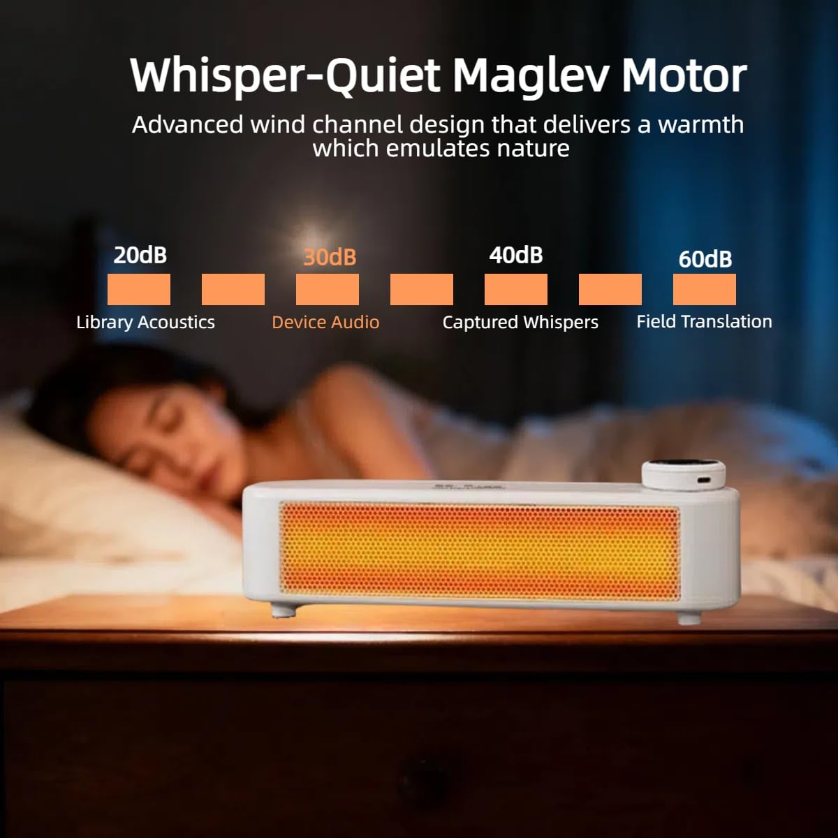 Portable Quiet Ceramic Space Heater with Tip-Over & Overheat Protection