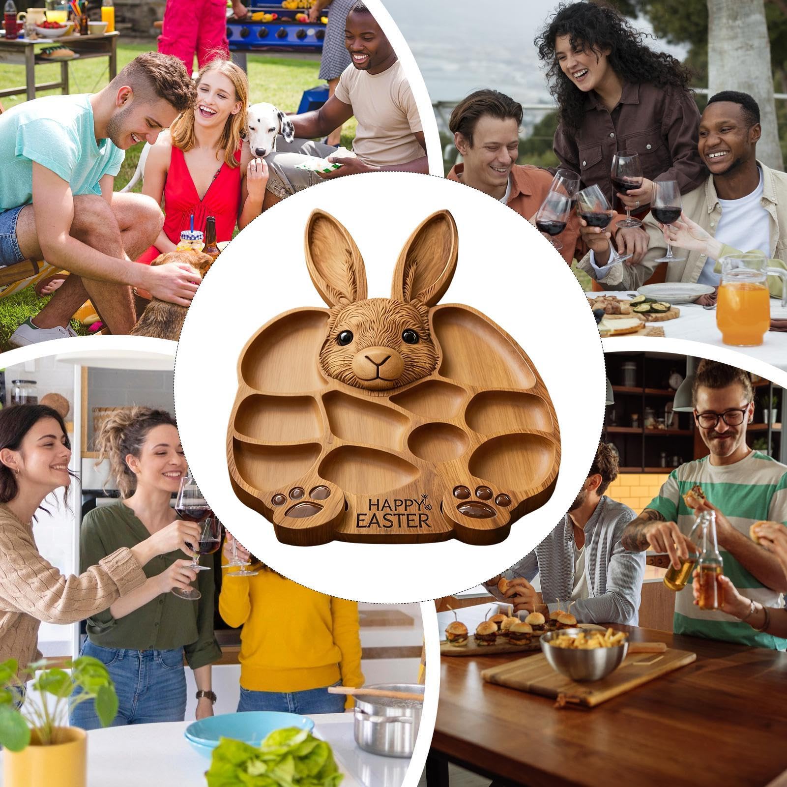Bunny Wooden Divided Tray