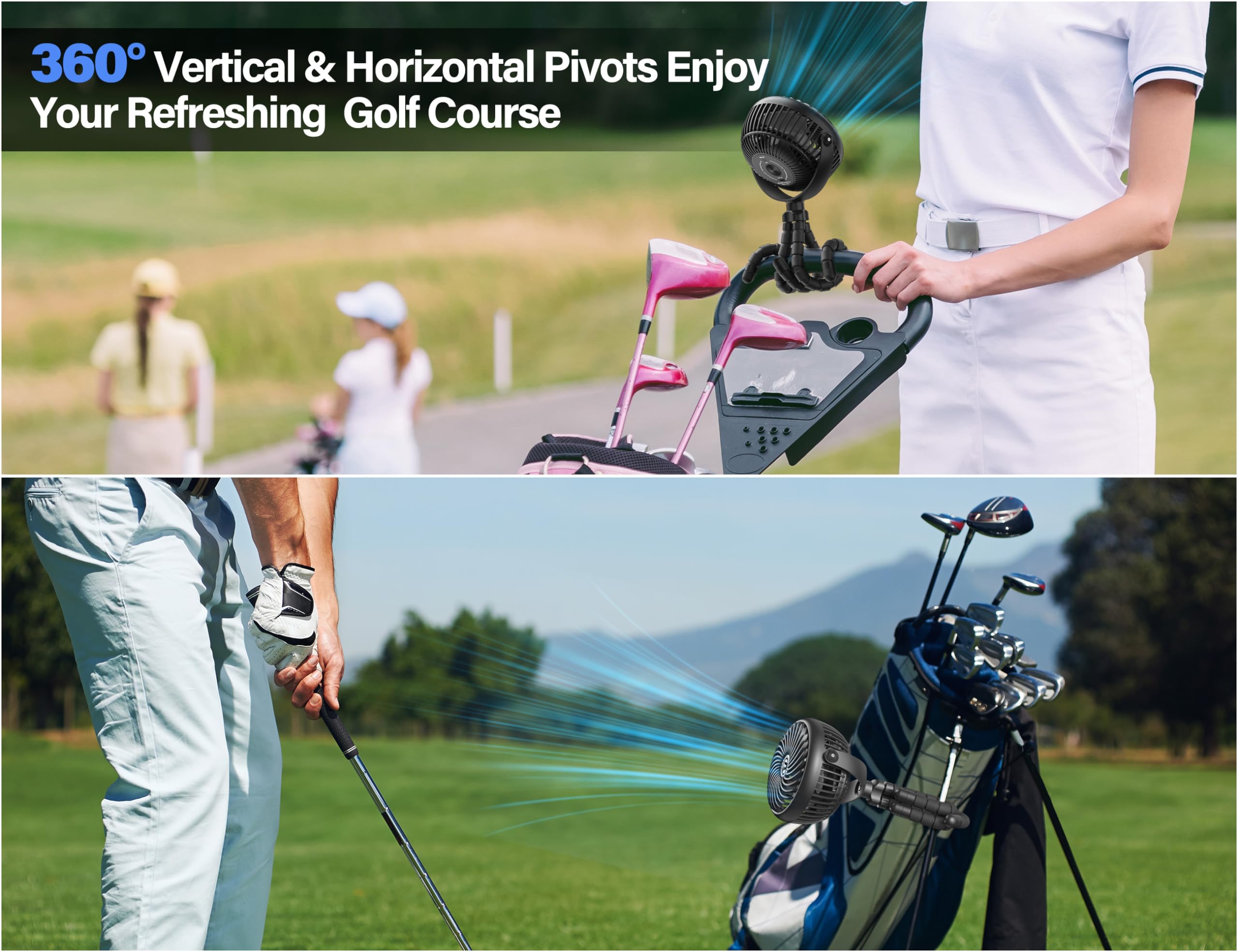 Rechargeable Golf Cart Fan