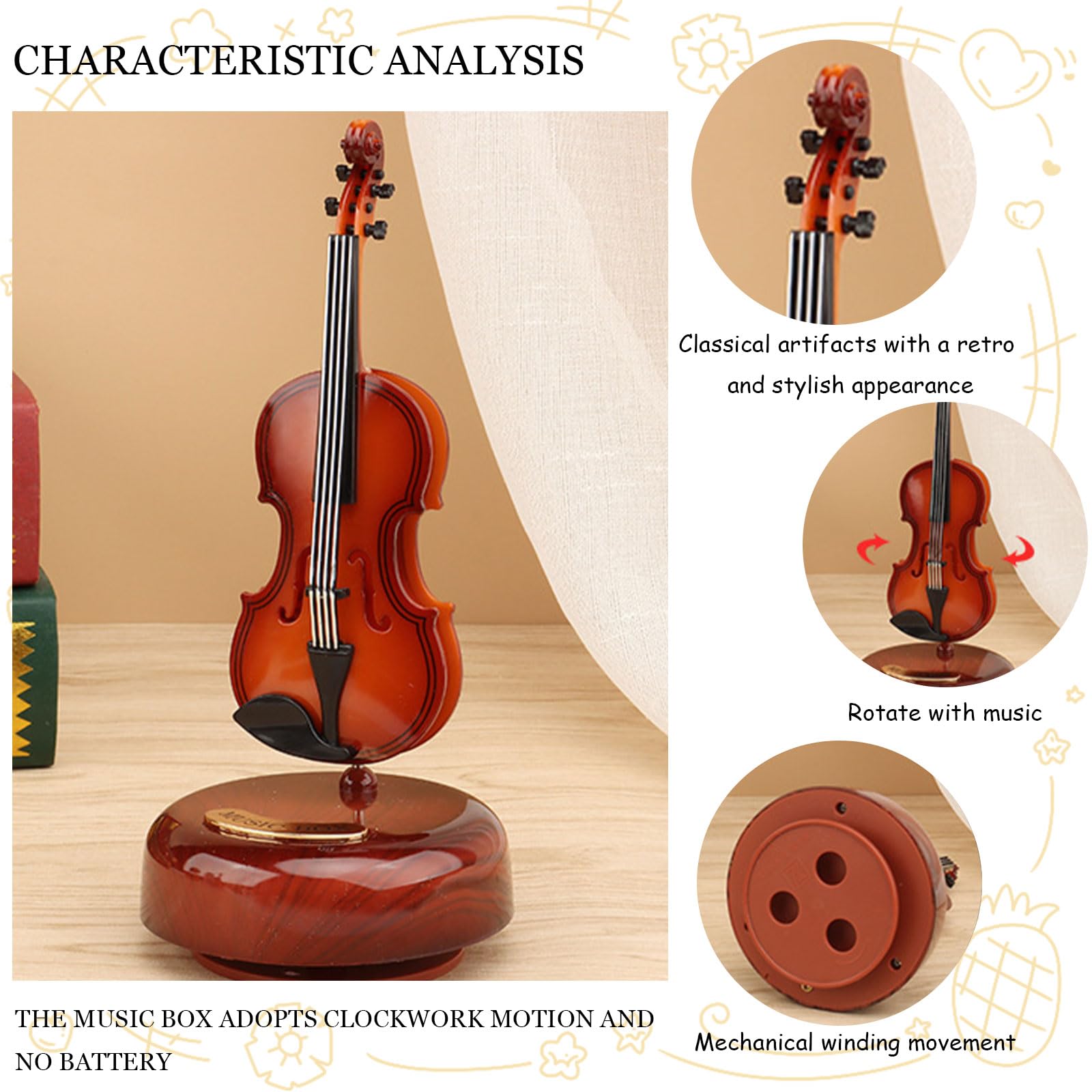 Creative Violin Music Box