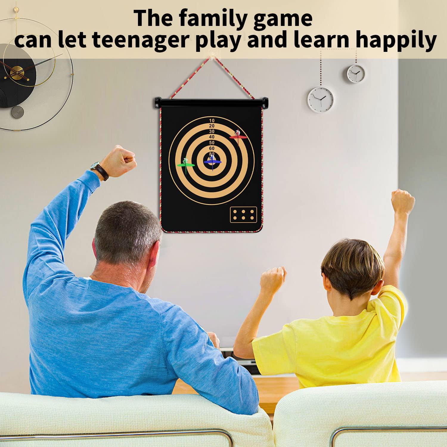 Magnetic Double Sided Dart Board for Kids