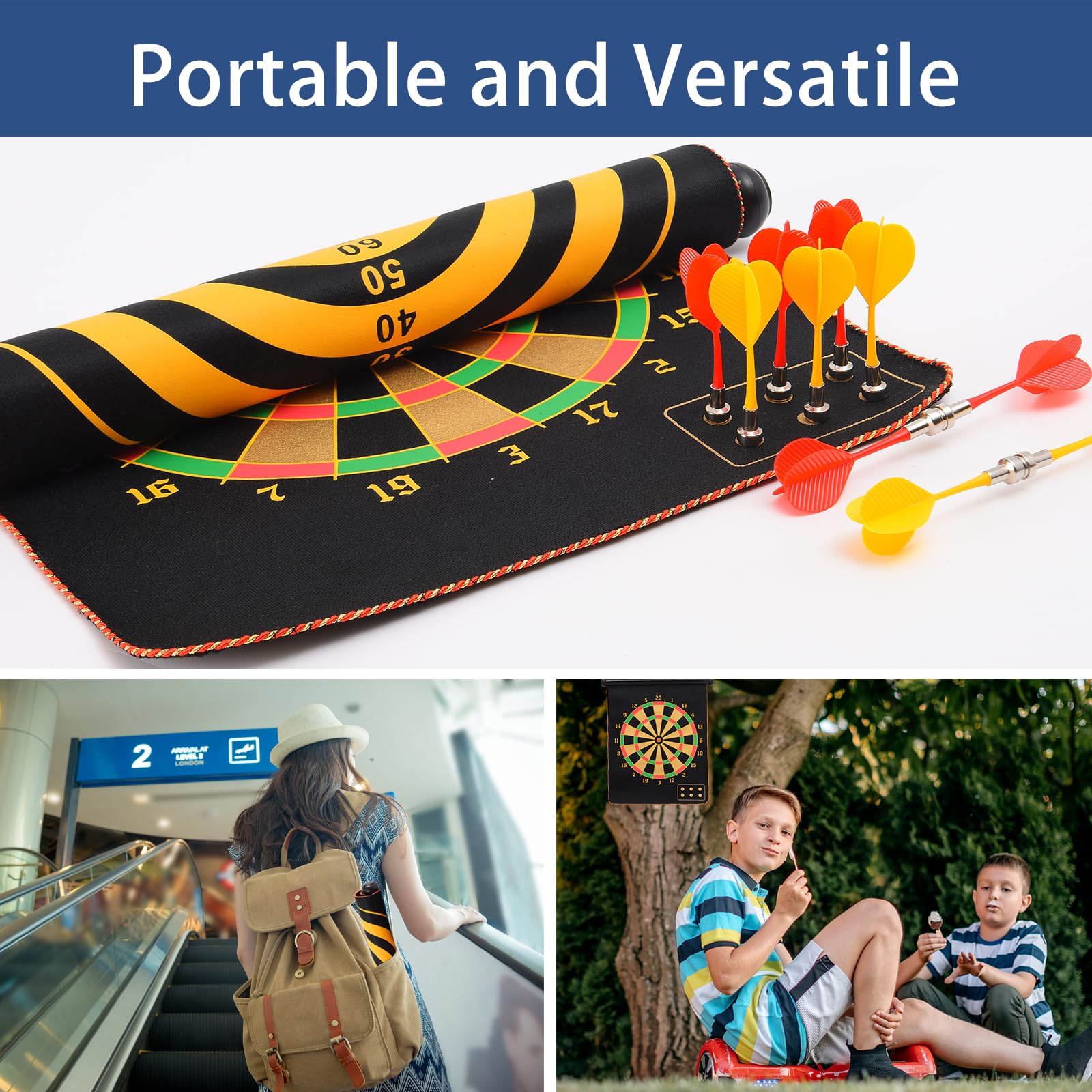 Magnetic Double Sided Dart Board for Kids