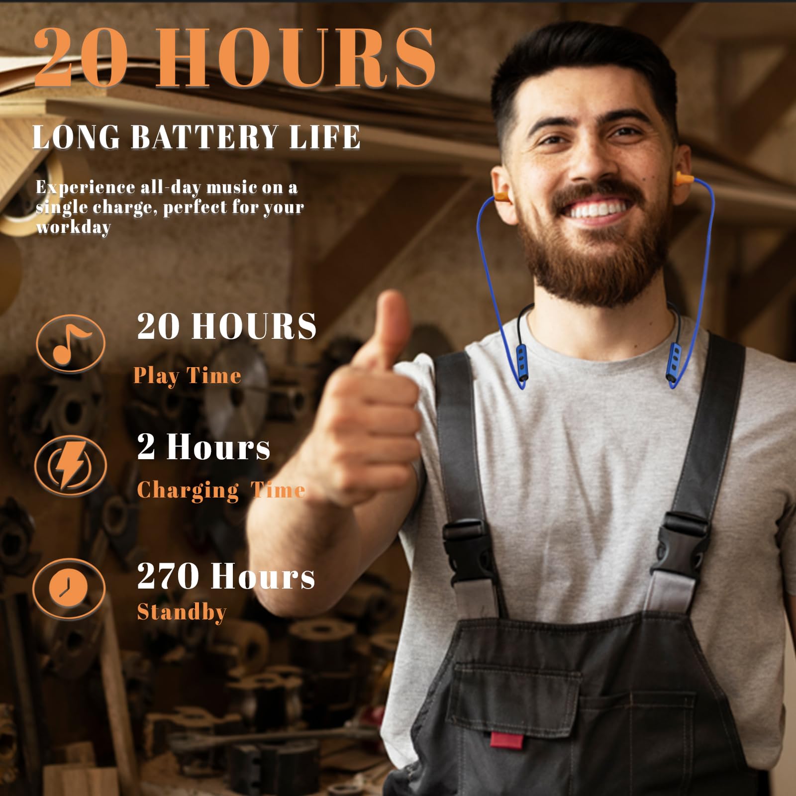 Ear Plugs Bluetooth Headphones for Work