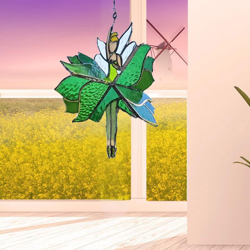 Dancing Lady Stained Glass Spinner