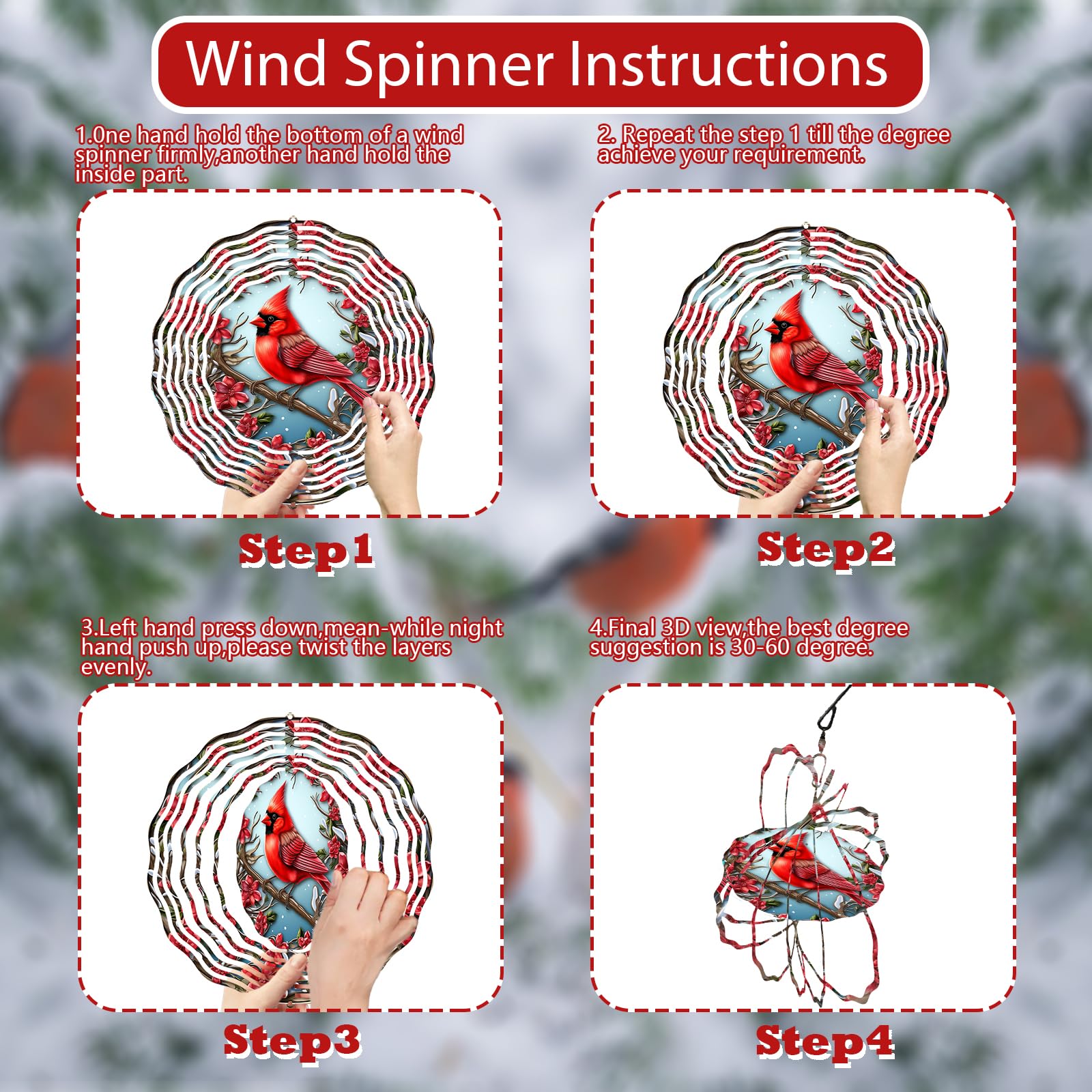 Stained Glass Style Multi-Color Kinetic Wind Spinners