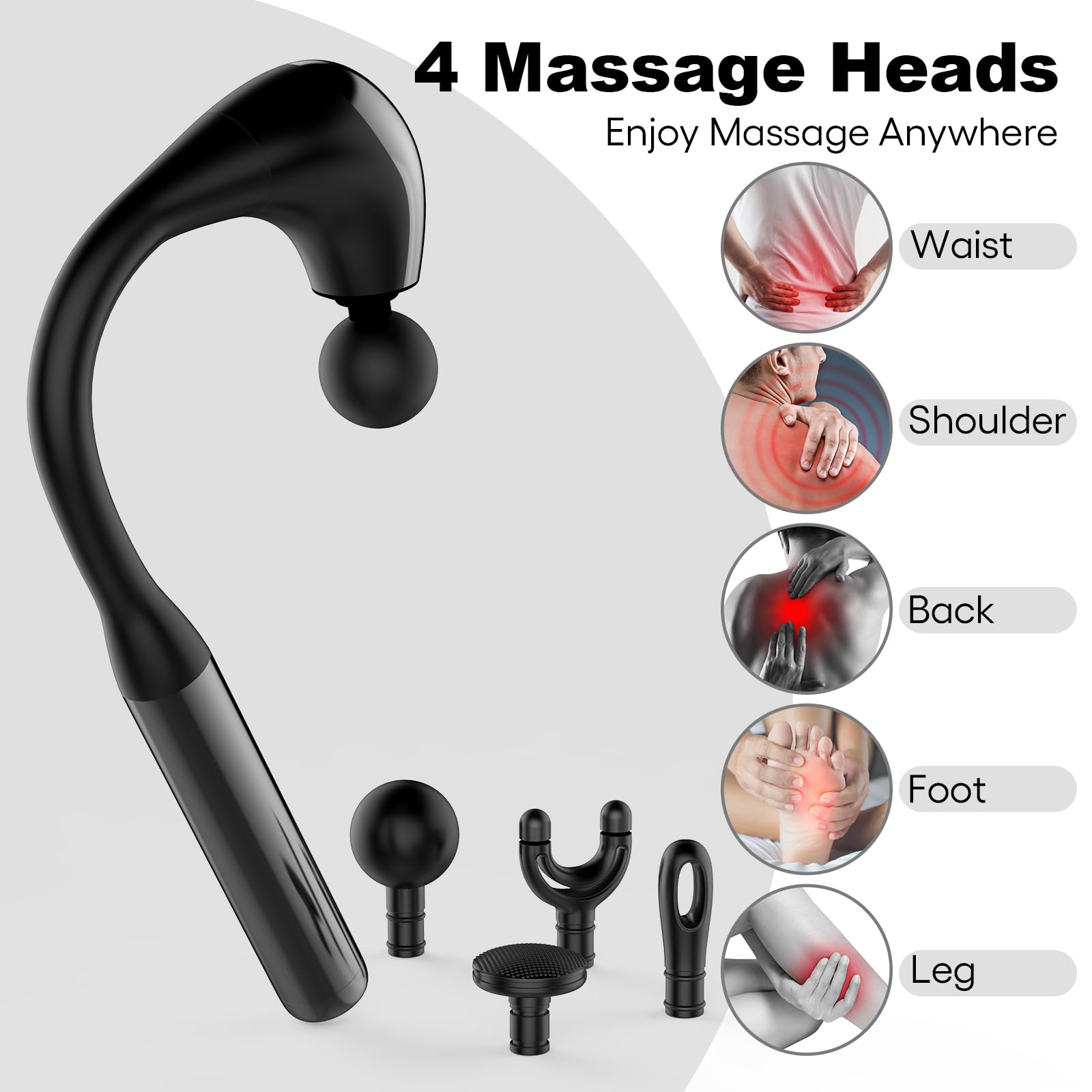 Massage Gun with Upgraded Extension Handle