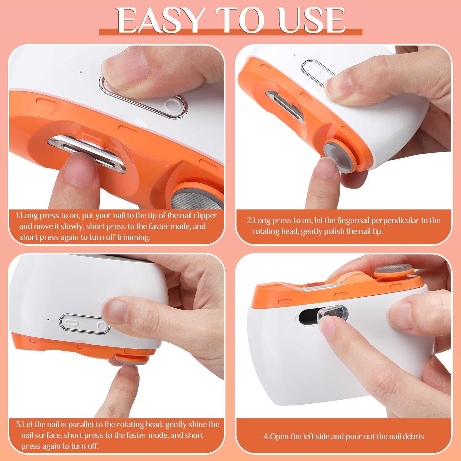 2 in 1 Electric Automatic Nail Clipper Trimmer