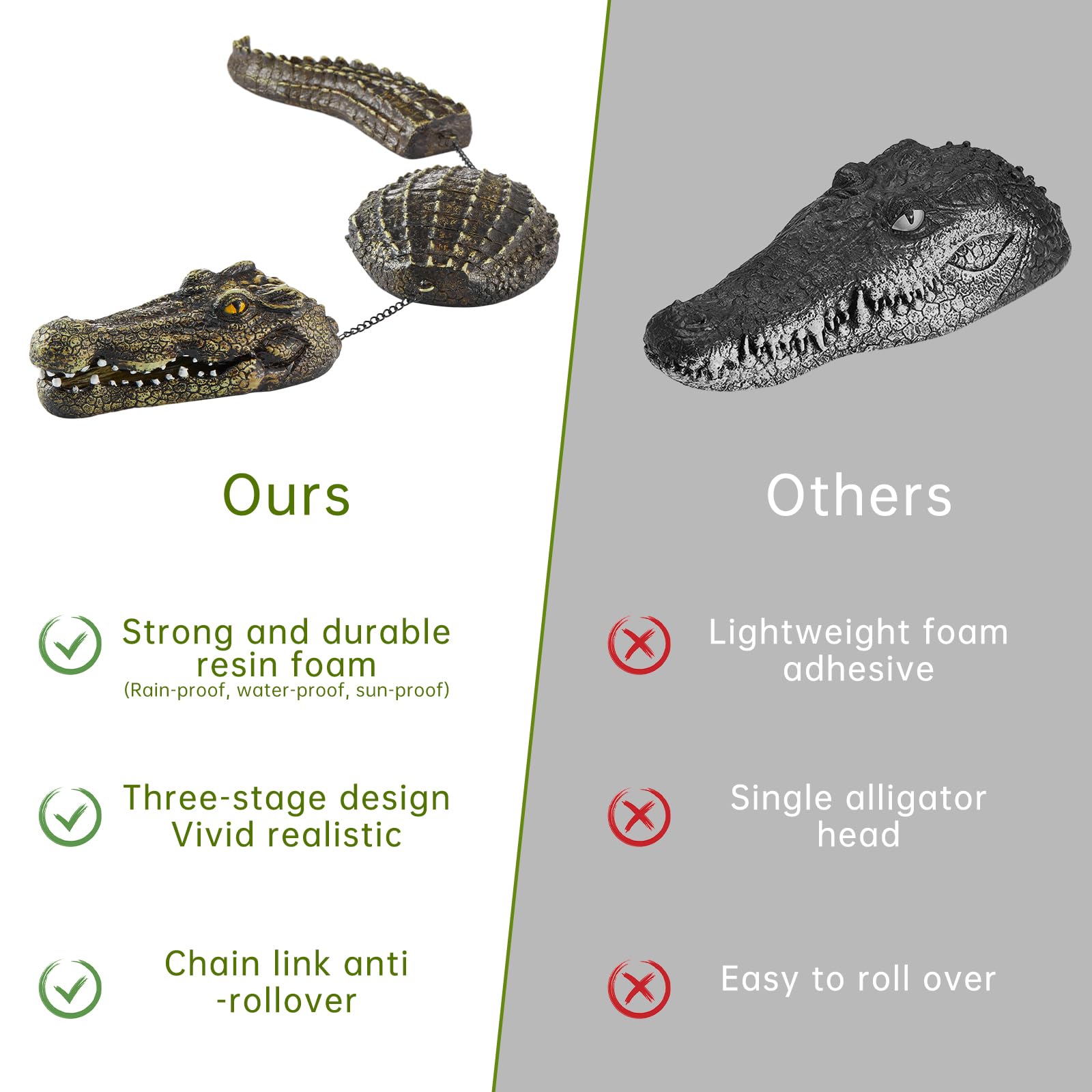 Three-Section Simulation Floating Crocodile