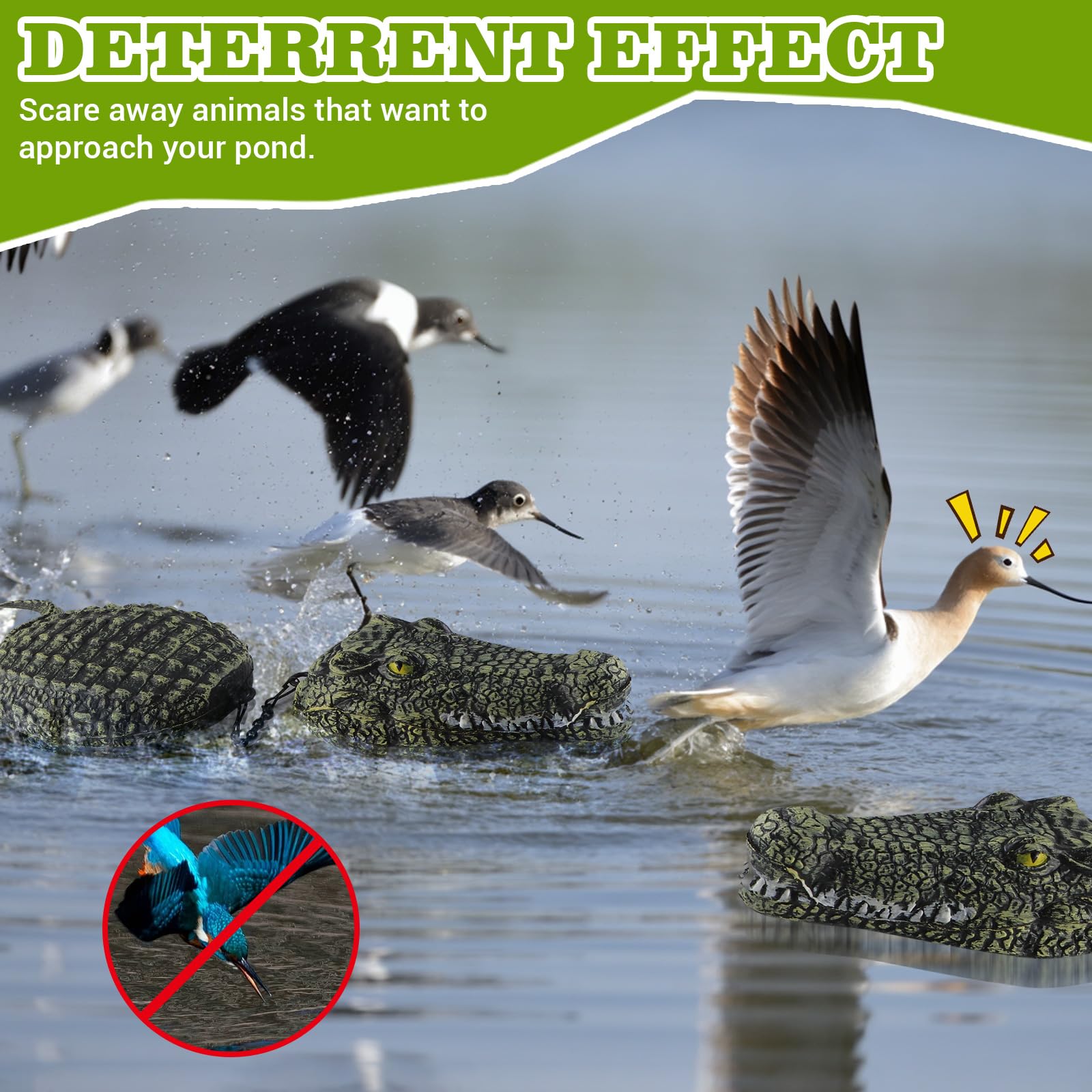 Three-Section Simulation Floating Crocodile