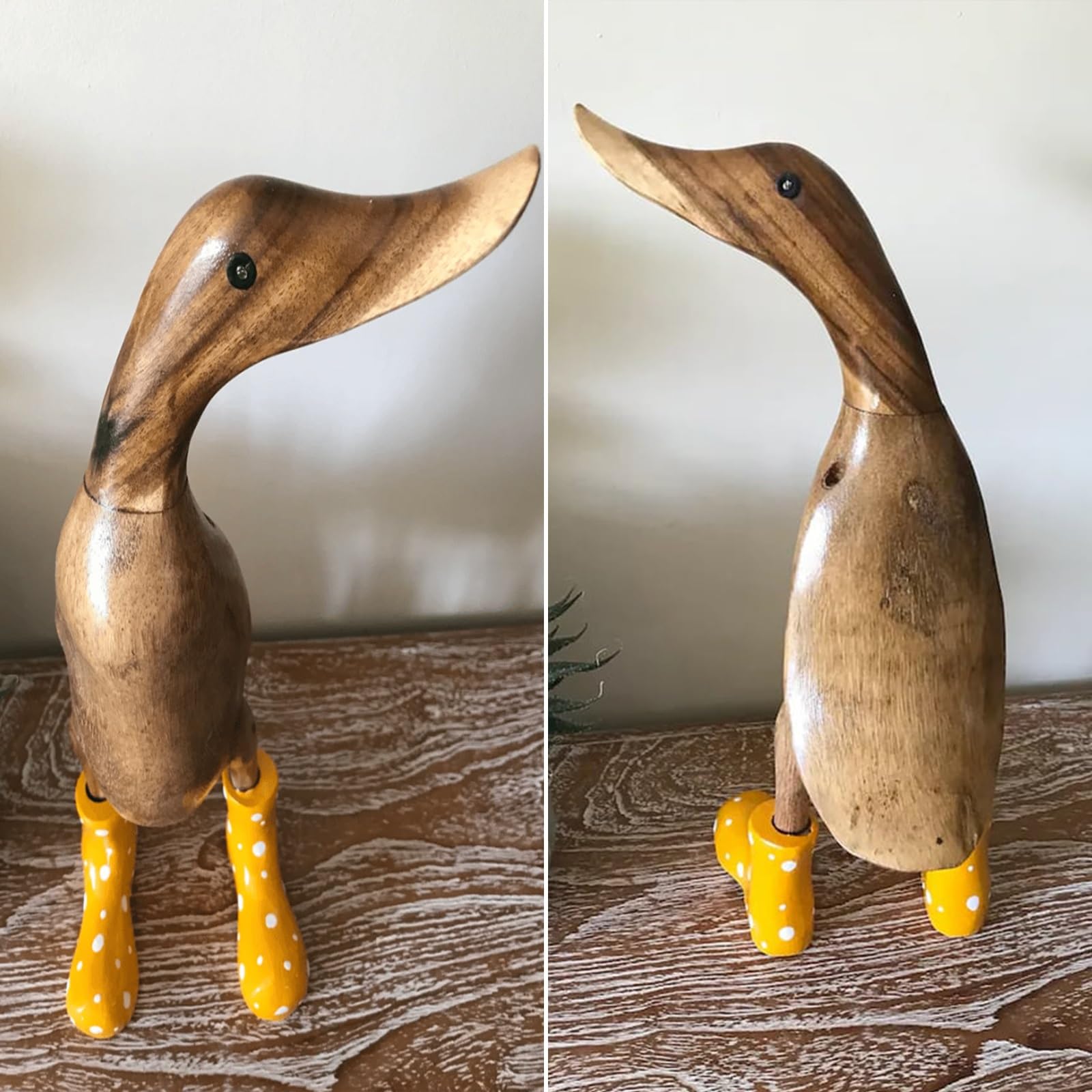 🌈Hand Carved Wellies Duck Family💞