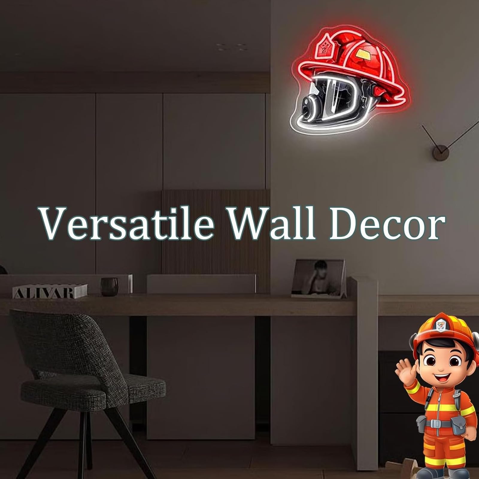 Firefighter Tribute Helmet Neon Light Ornament