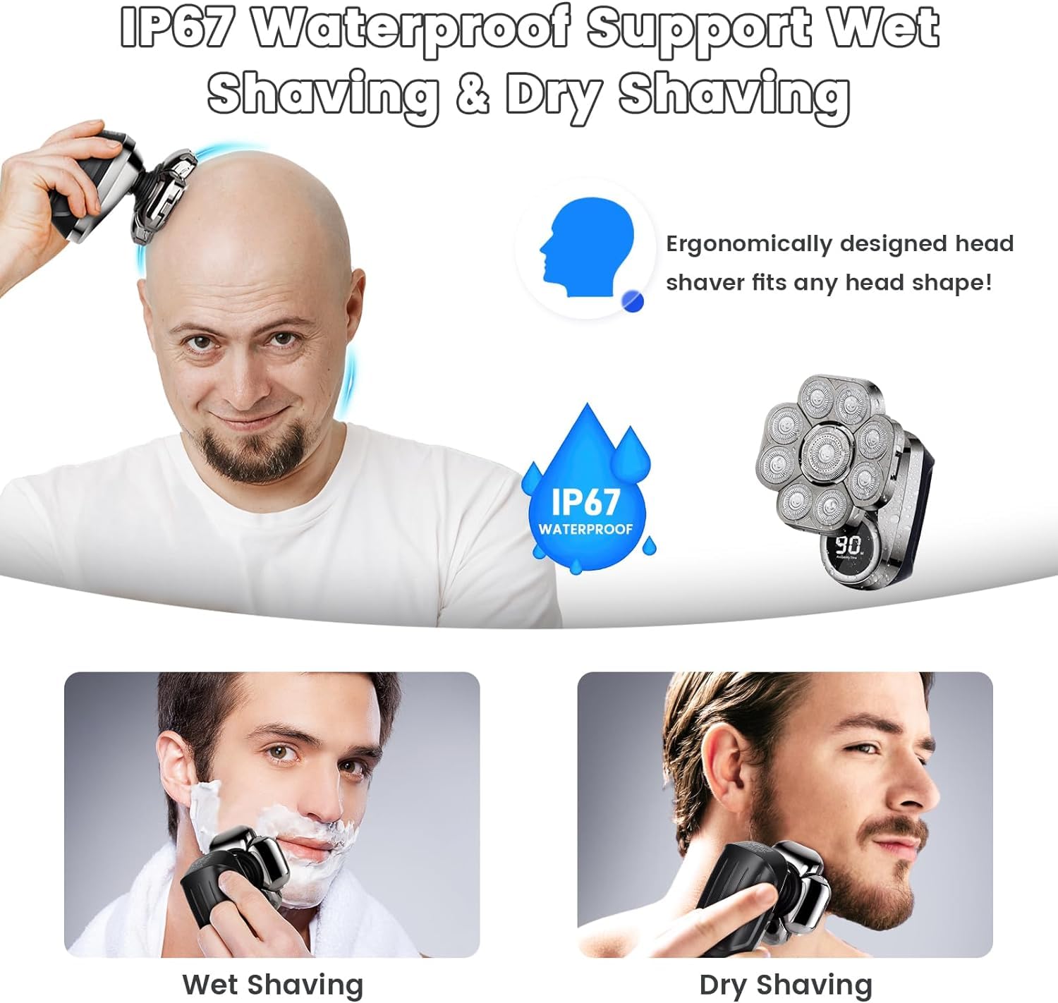 9D Head Shavers for Bald Men
