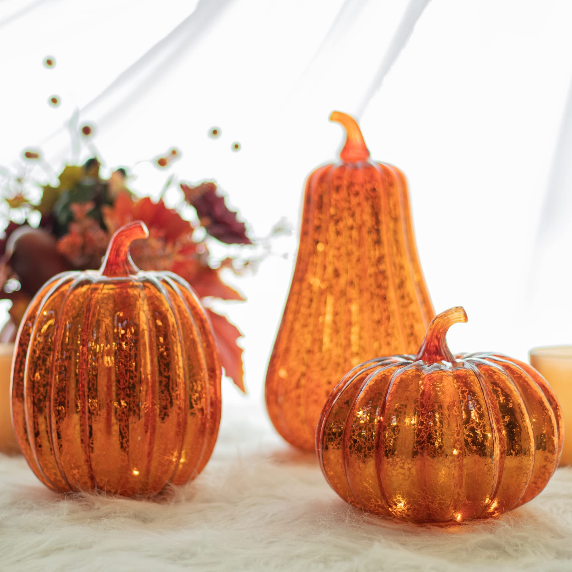 Glass Light-up Pumpkin Decoration Lights for Home