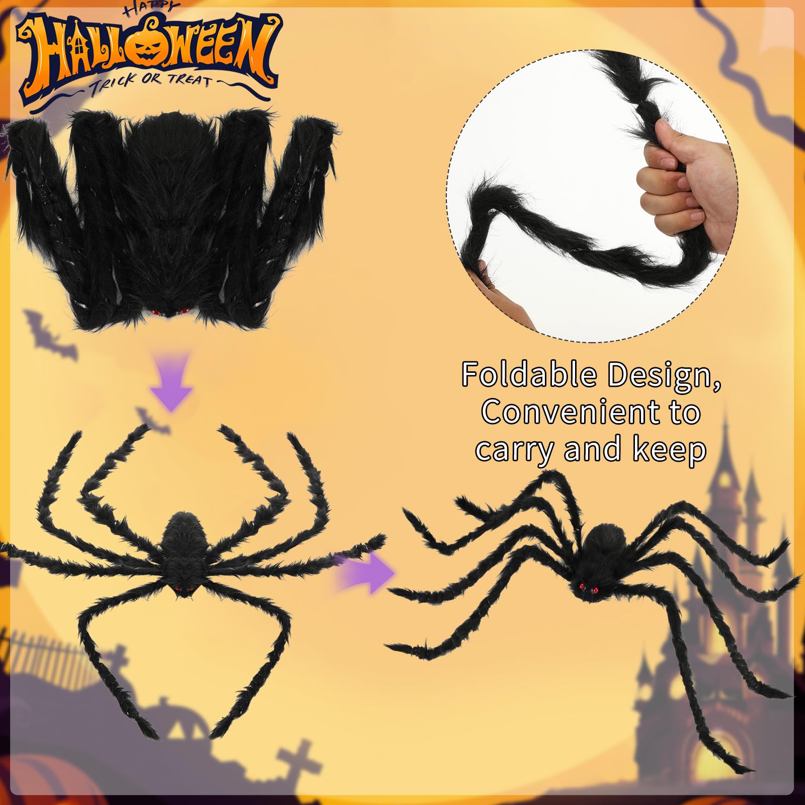 Halloween Decorations 4.9 FT Giant Spider