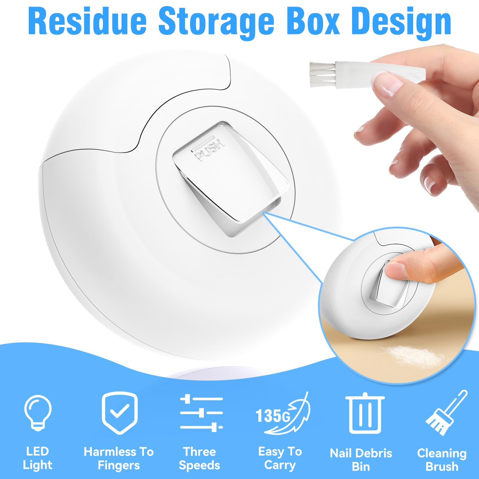 Electric Nail Clippers With Widened Blades Designed For Thick And Hard Nails