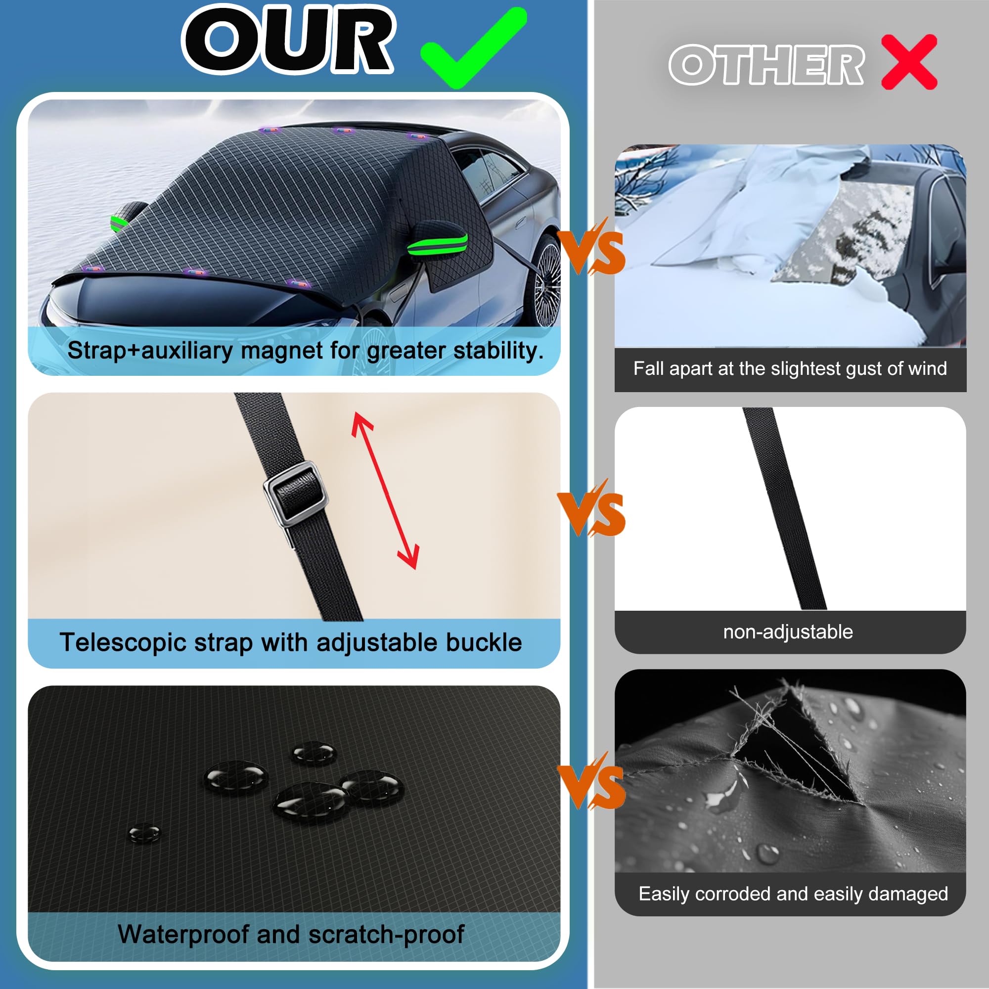 Anti-Theft Car Windshield Magnetic Snow Cover