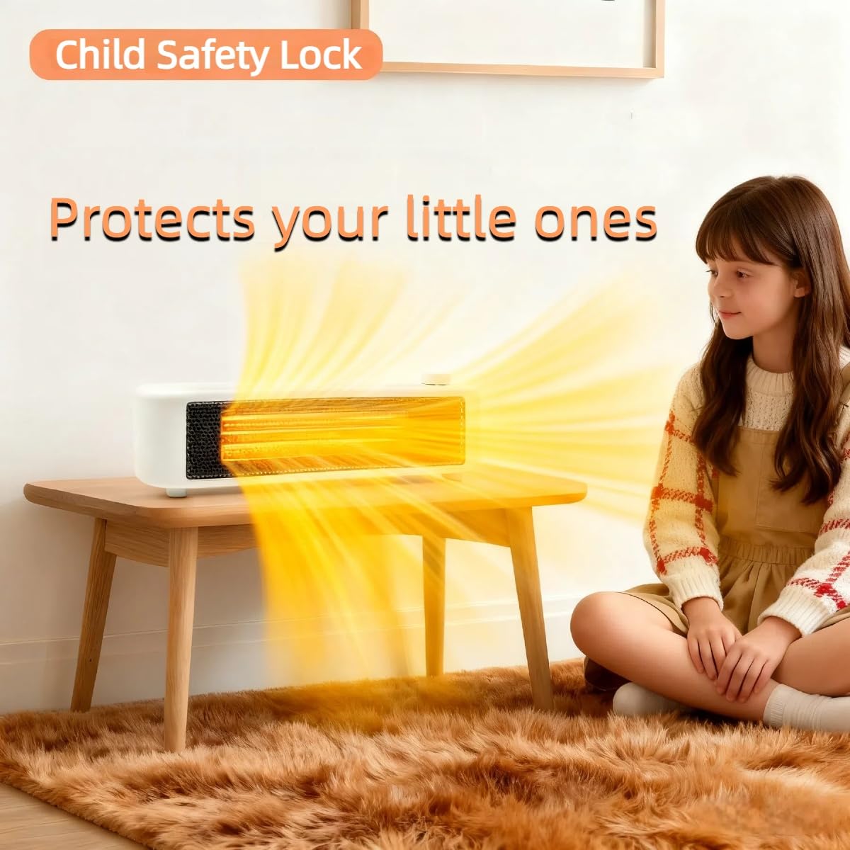 Portable Quiet Ceramic Space Heater with Tip-Over & Overheat Protection