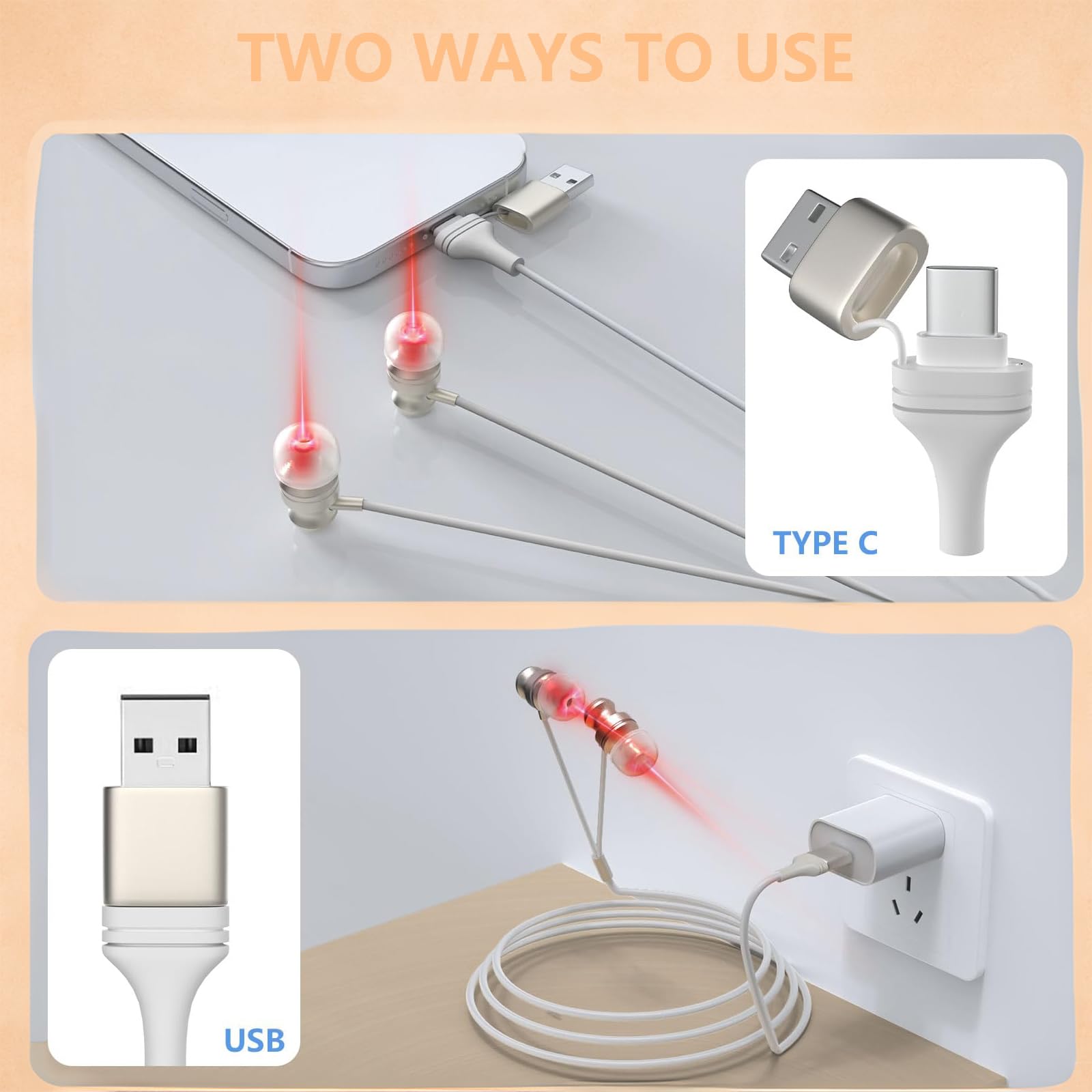 Portable 650nm Red Light Ear Therapy Device For Treating Ear Blockage And Tinnitus