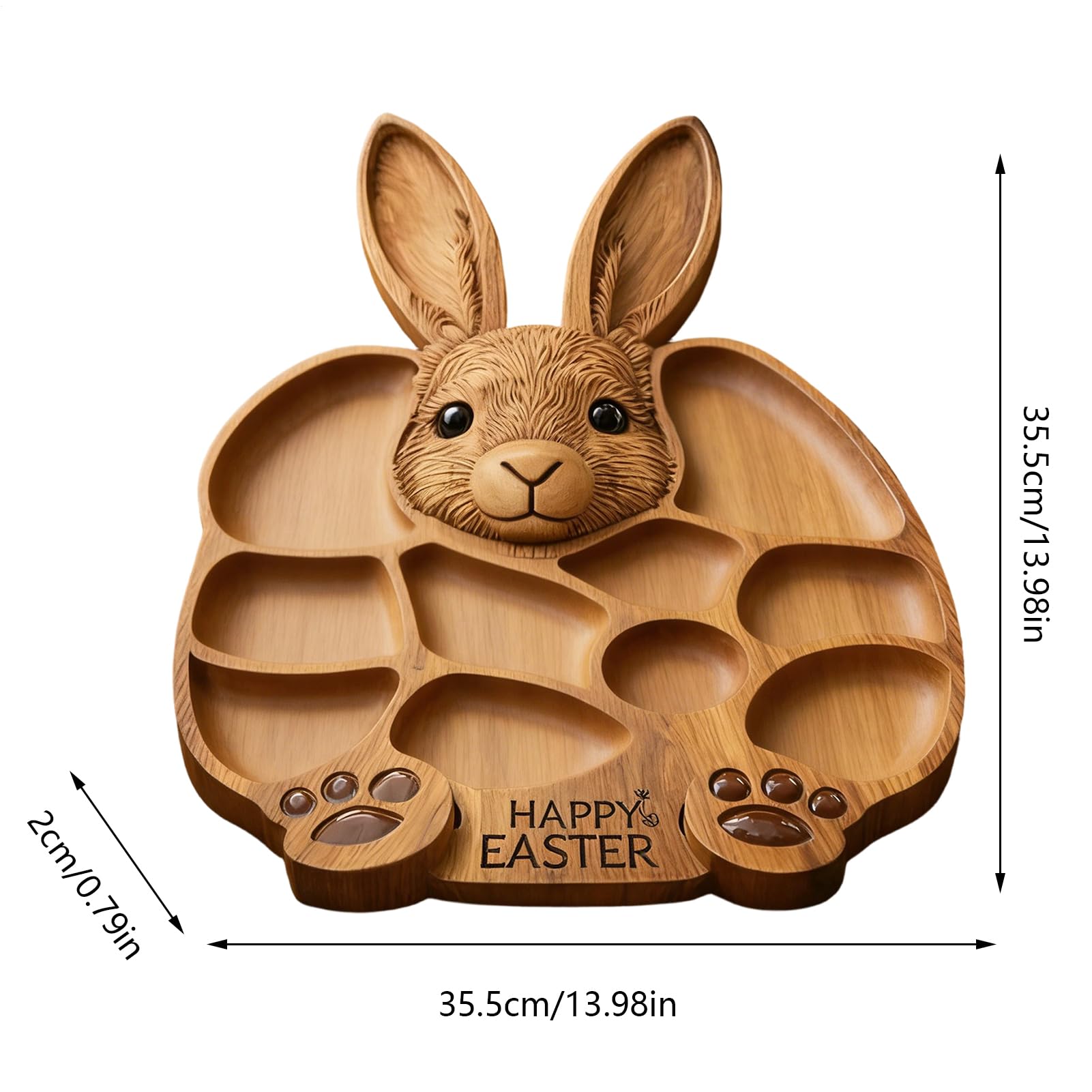 Bunny Wooden Divided Tray