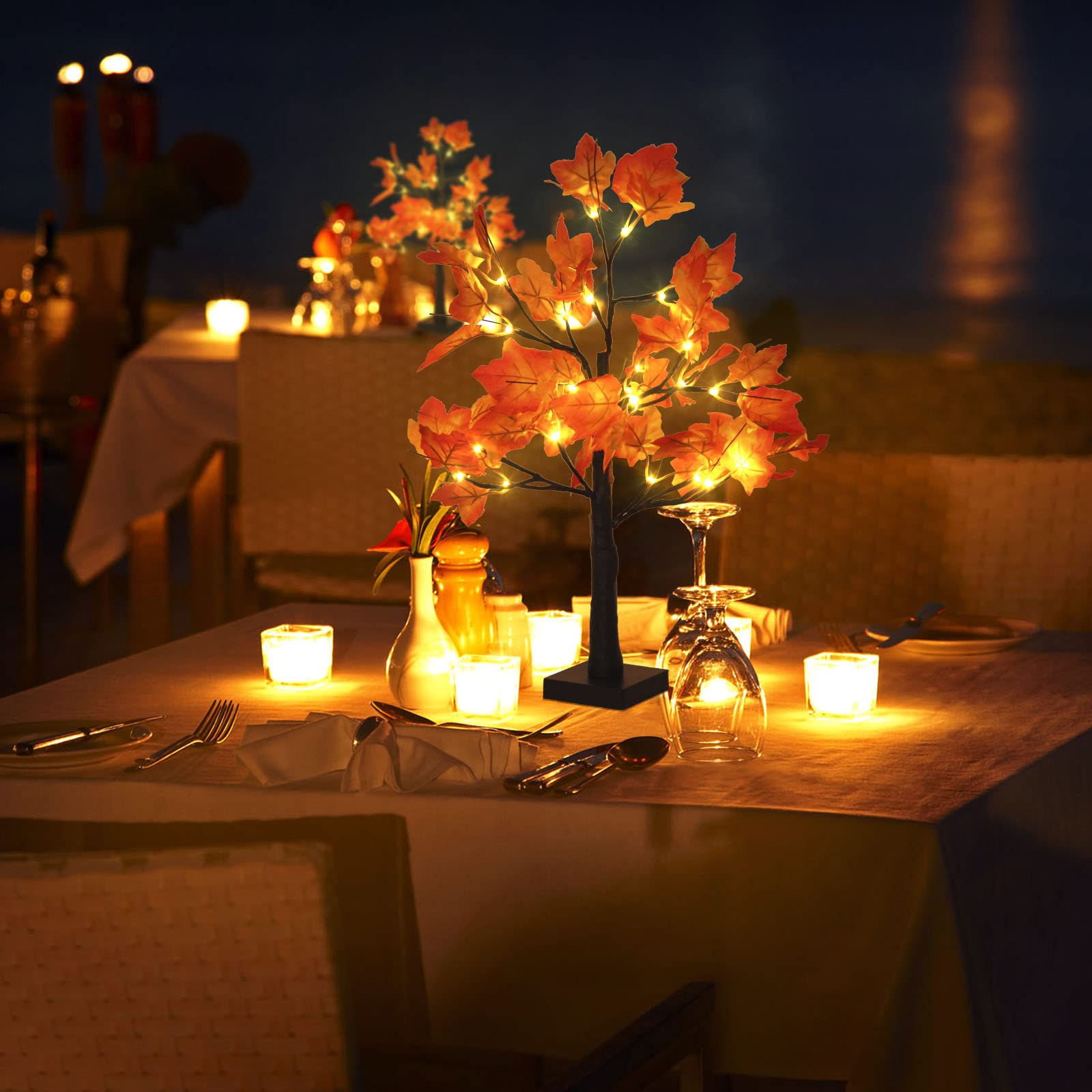 Fall Maple Leaf Tree Home Decor with Lights