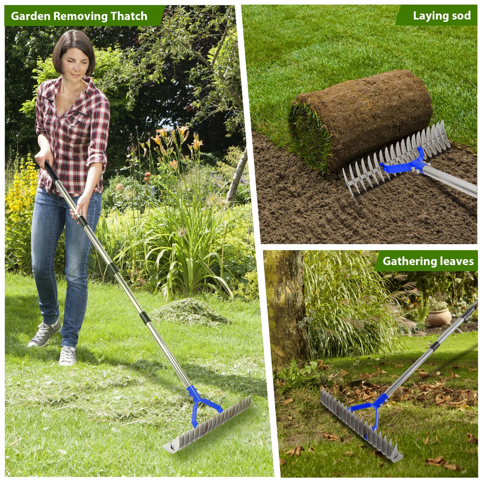 Thatch Rake lawn dethatcher Rake for leaves