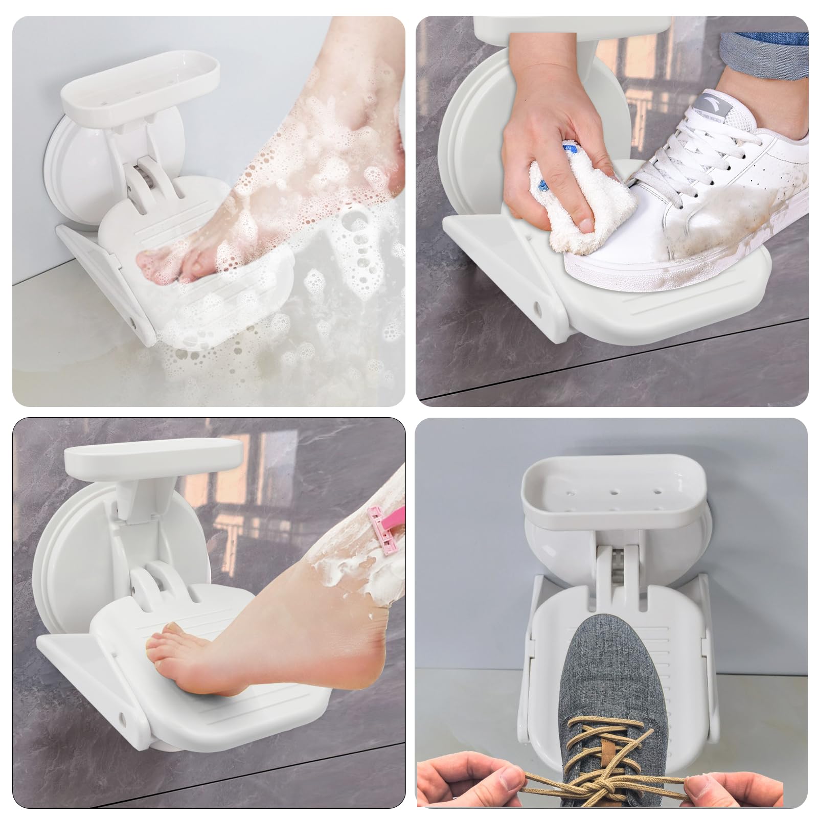 Shower Foot Rest Suction Cup Rack