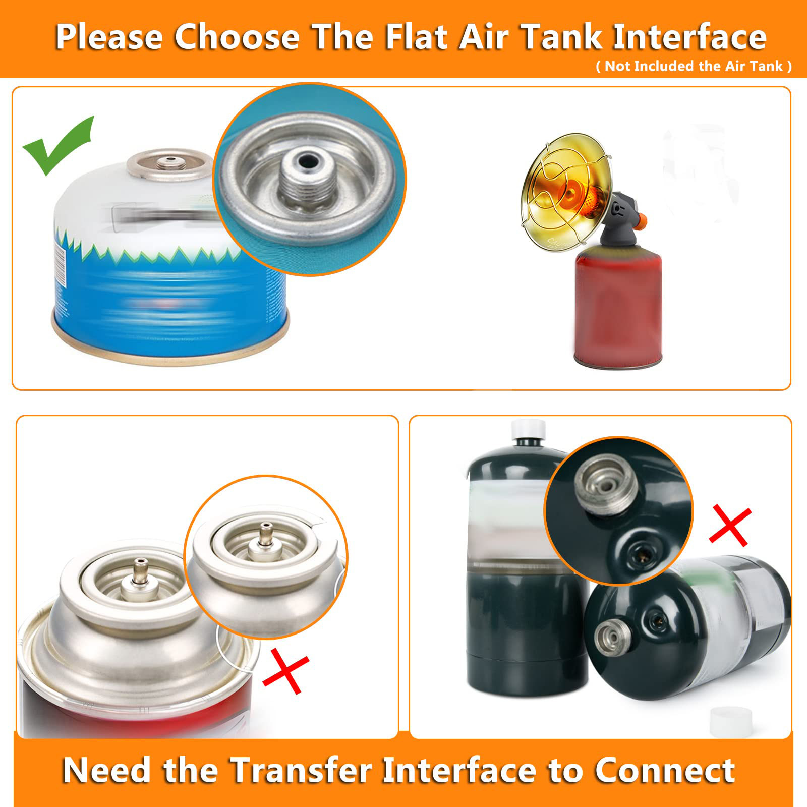 🔥18000 BTU 3 Settings Propane Tank Top Heater