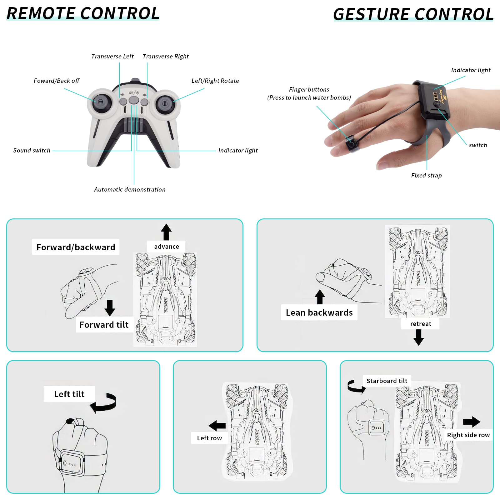 360 Degree Rotating Remote Control Stunt Tank Shooting Water Bombs