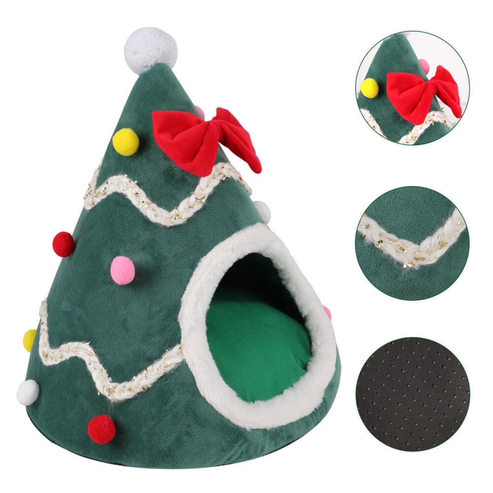 Christmas Tree Cat House Cave Cat Sleeping Bed