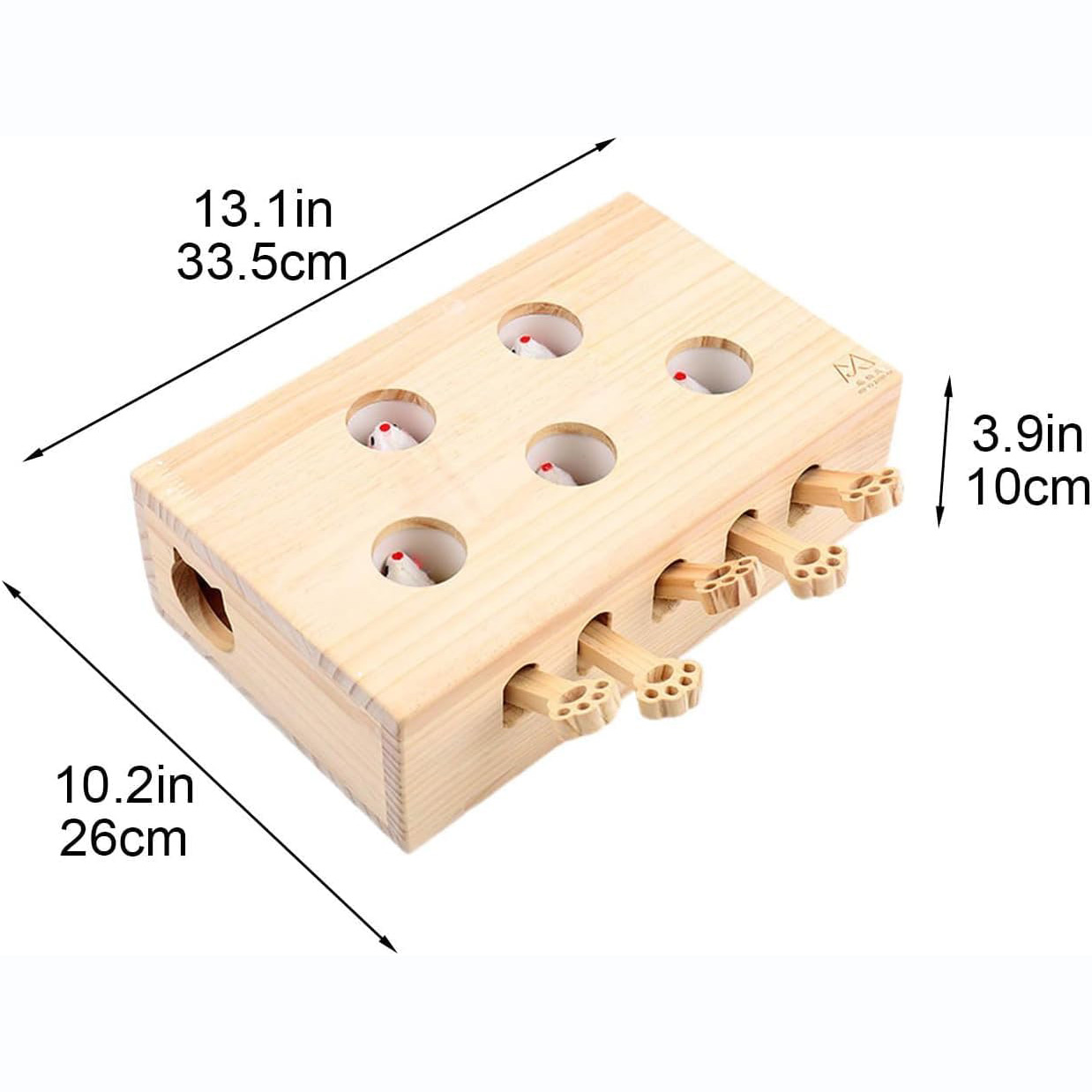 Interactive Wooden Whack-A-Mole Cat Toy