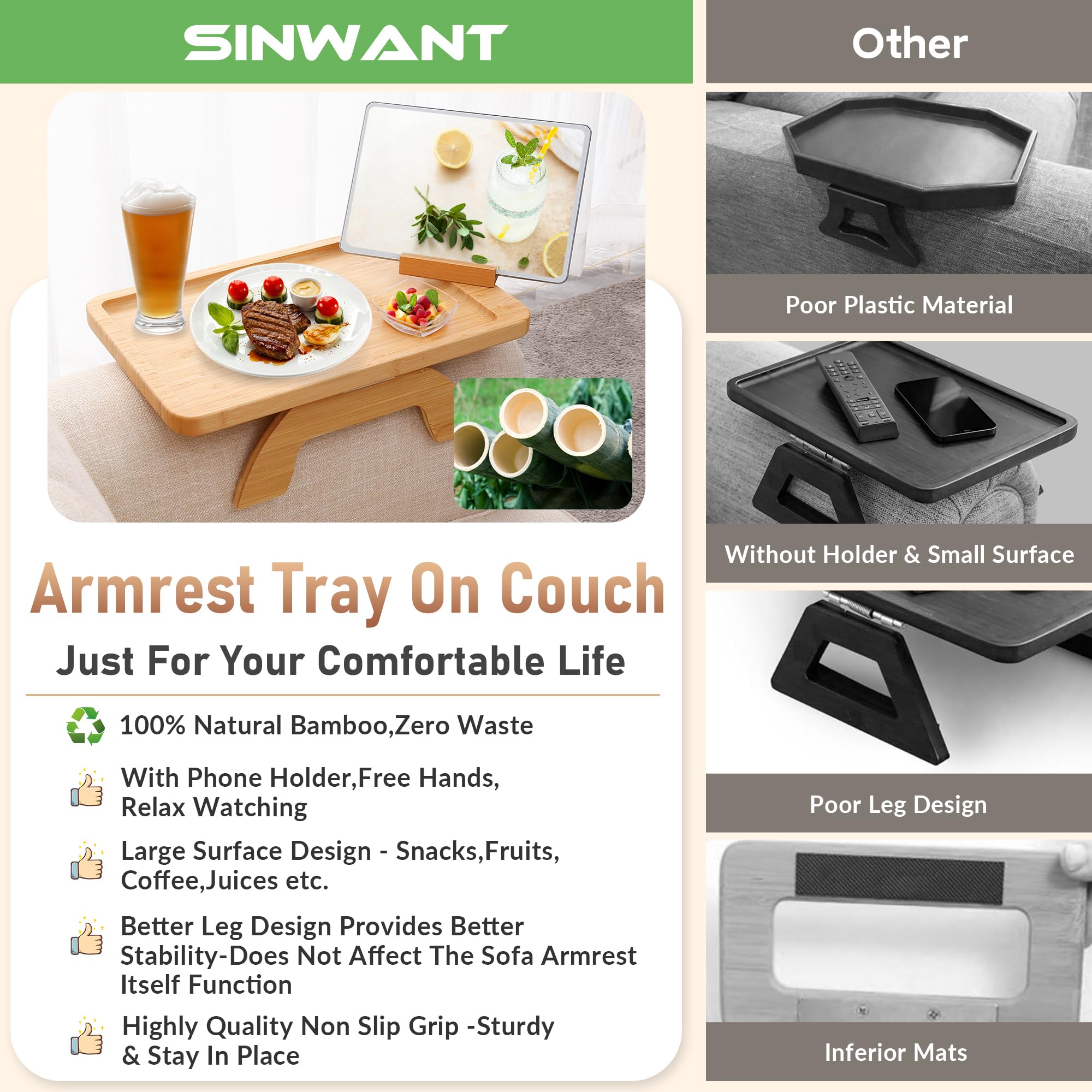 Sofa Armrest Tray