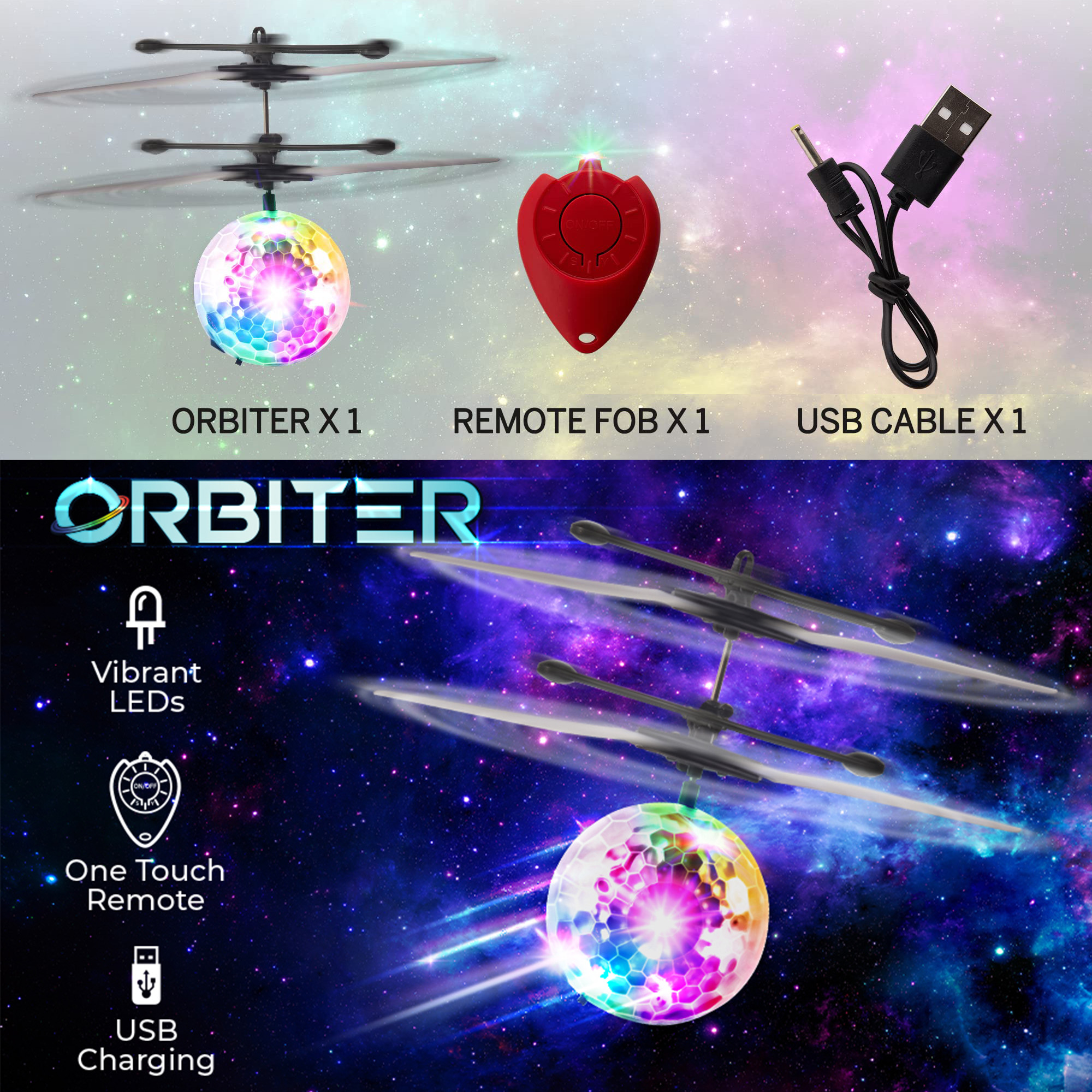 🎄49% OFF🎁Flying Orb Ball Hand Operated Spinner Drones for Kids