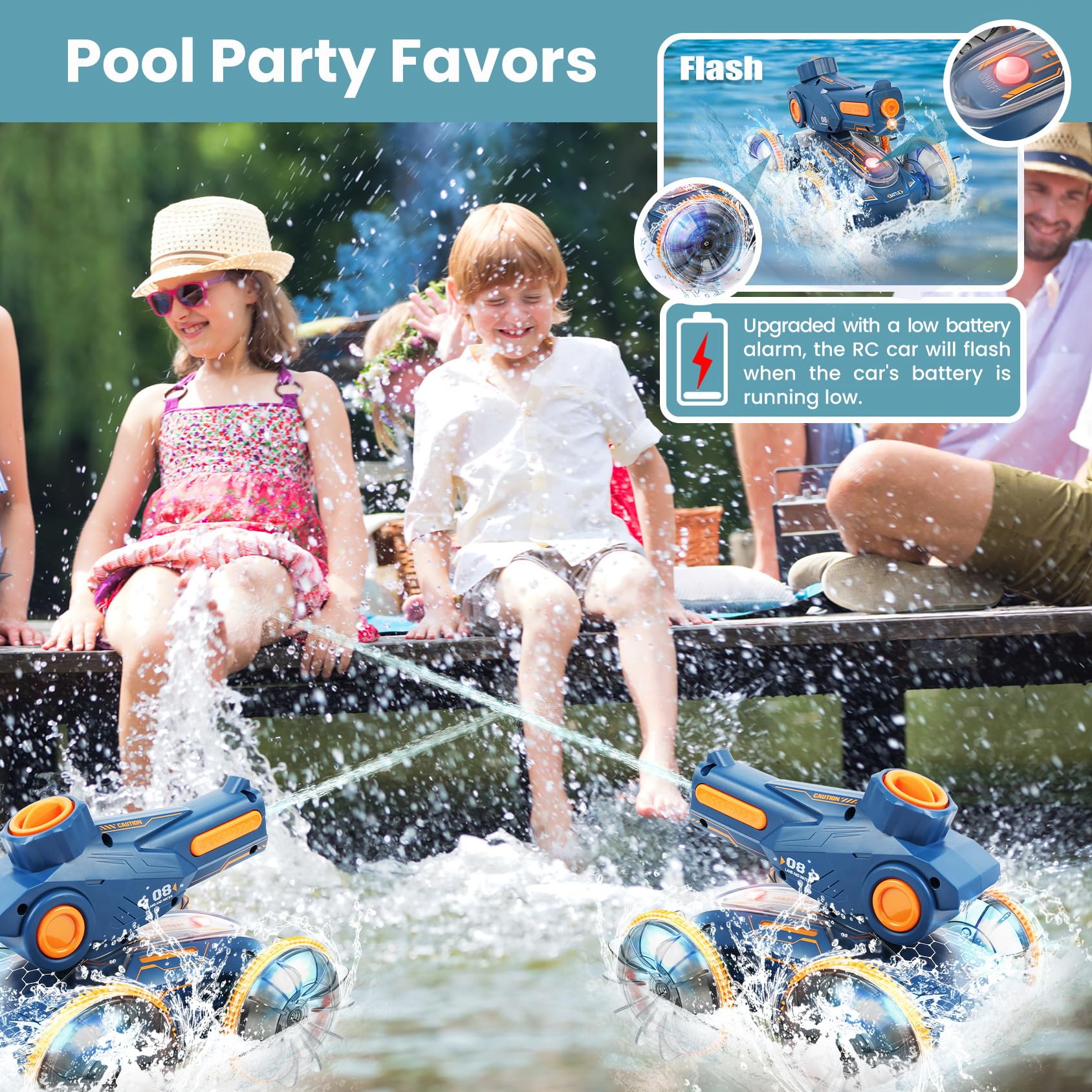 3-in-1 Amphibious Remote Control Car Water Squirt Tank