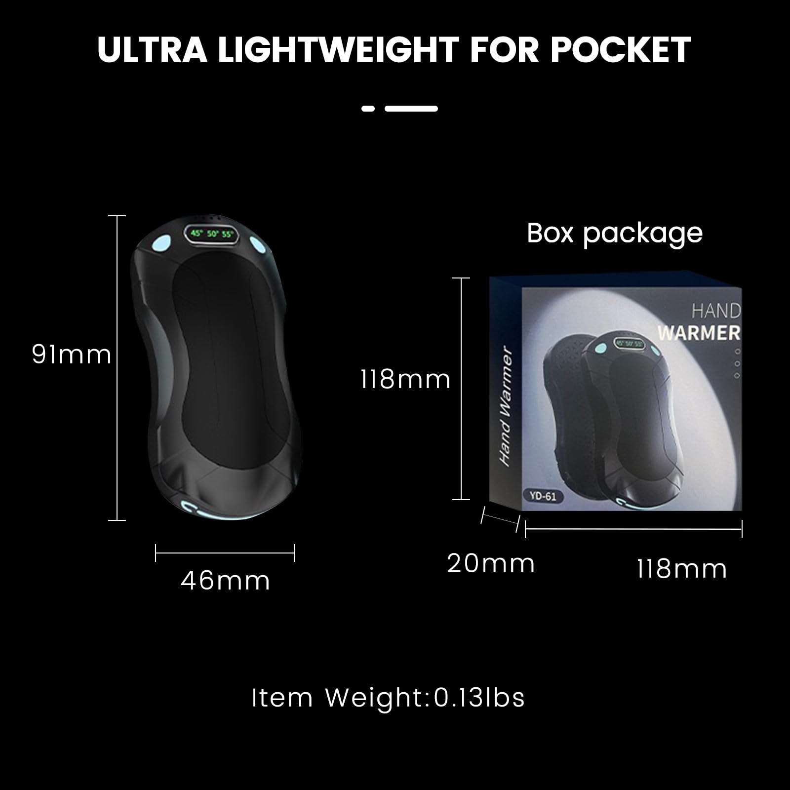 🎁2 Packs Magnetic Hand Warmers Rechargeable