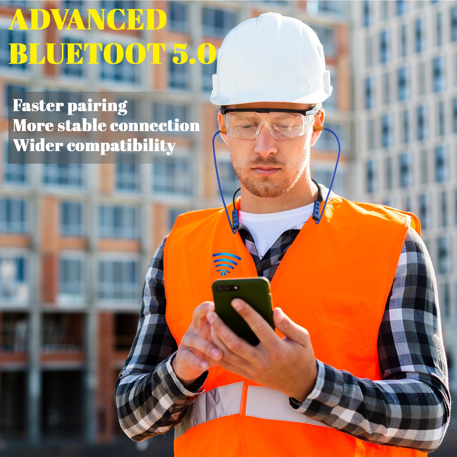 Ear Plugs Bluetooth Headphones for Work