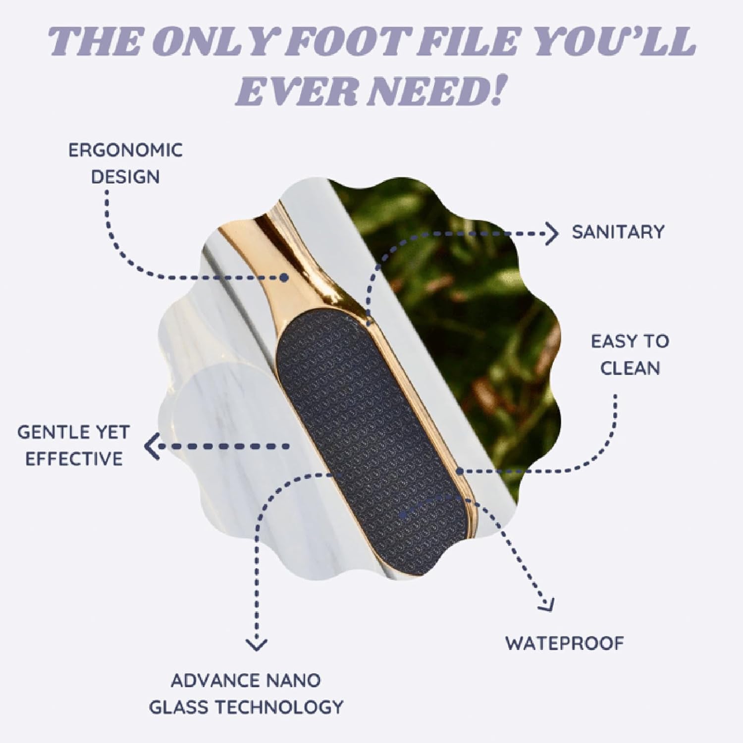  Nano Glass Foot File with Non-Slip Ergonomic Handle