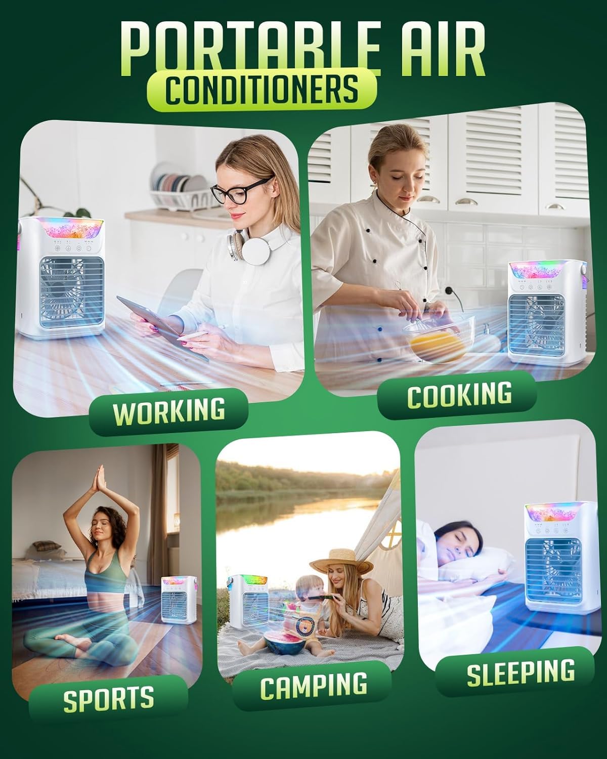 2024 Upgraded Powerful Cooling Mini Evaporative Air Cooler