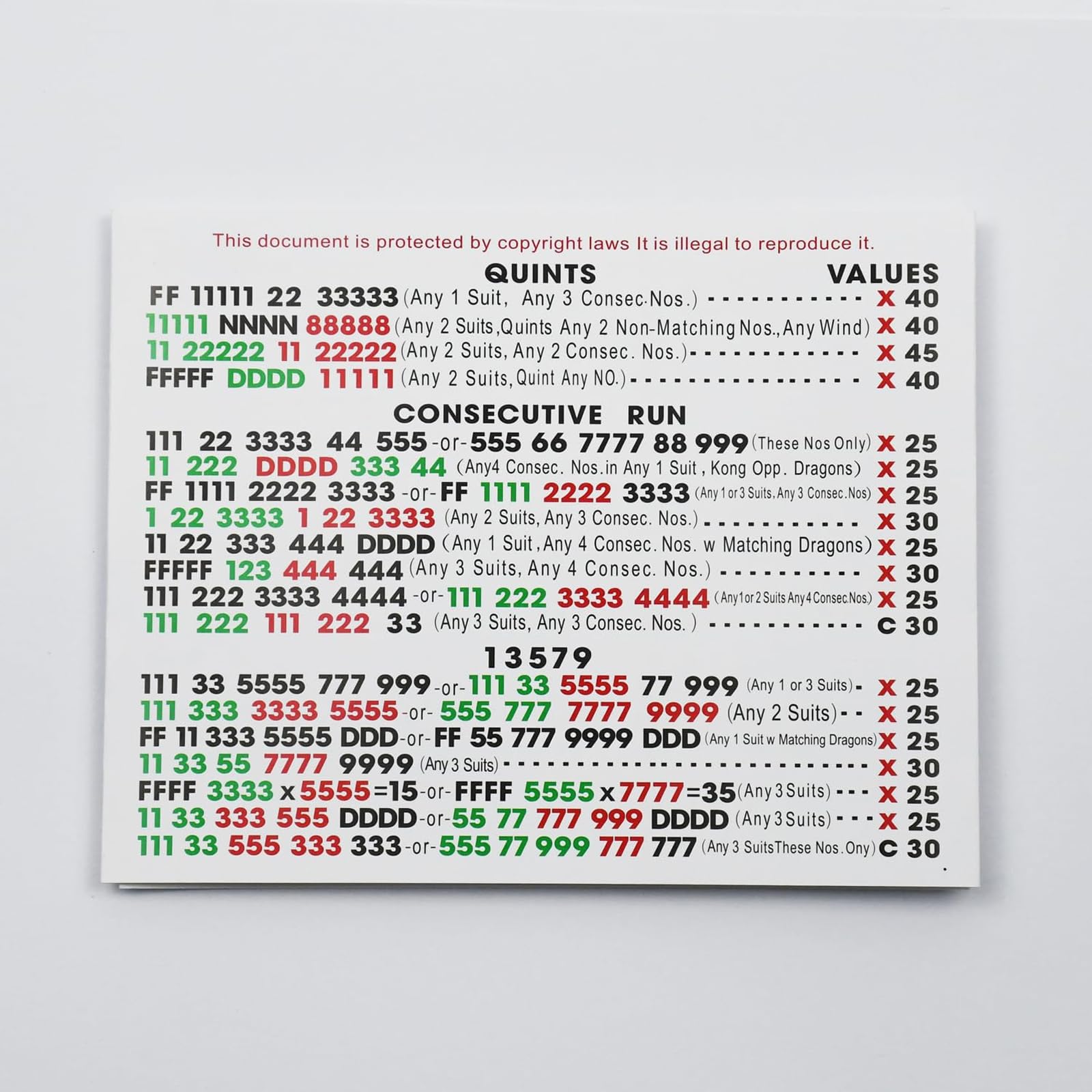 National Mah Jongg League 2025 Card