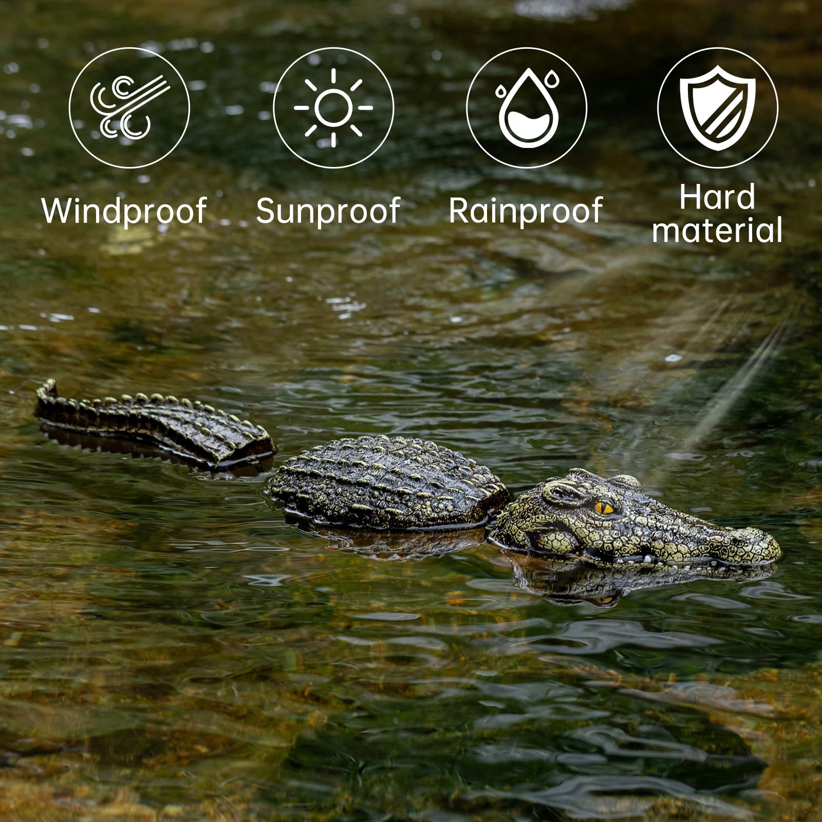 Three-Section Simulation Floating Crocodile