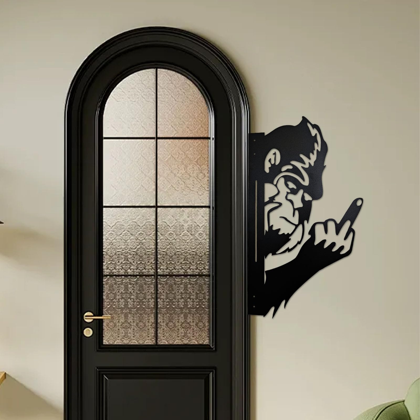 2025 Latest Peek-a-Boo Flipping Off Bigfoot Metal Art Showing