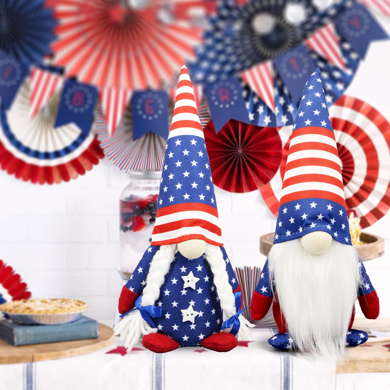 4th of July Decoration-Patriotic Plush Gnomes for Home 2 Pack