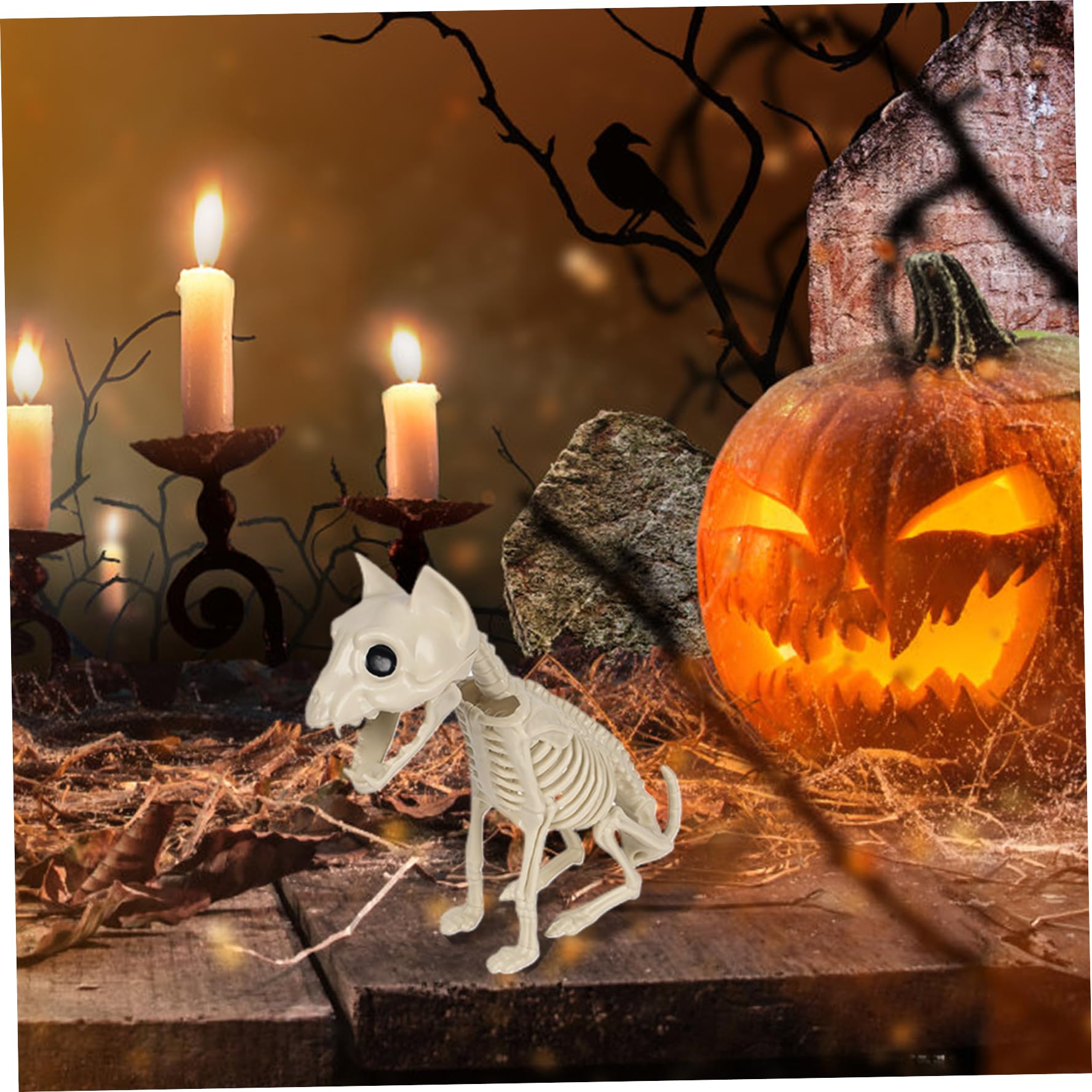 Spooky Halloween Animals Skeleton with Light 