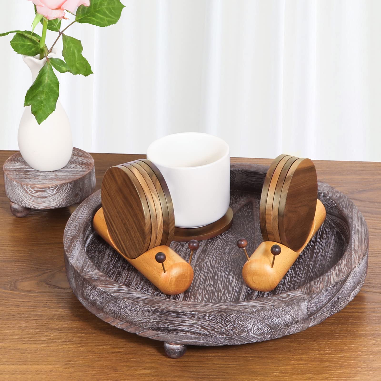 Wooden Snail Coaster Set