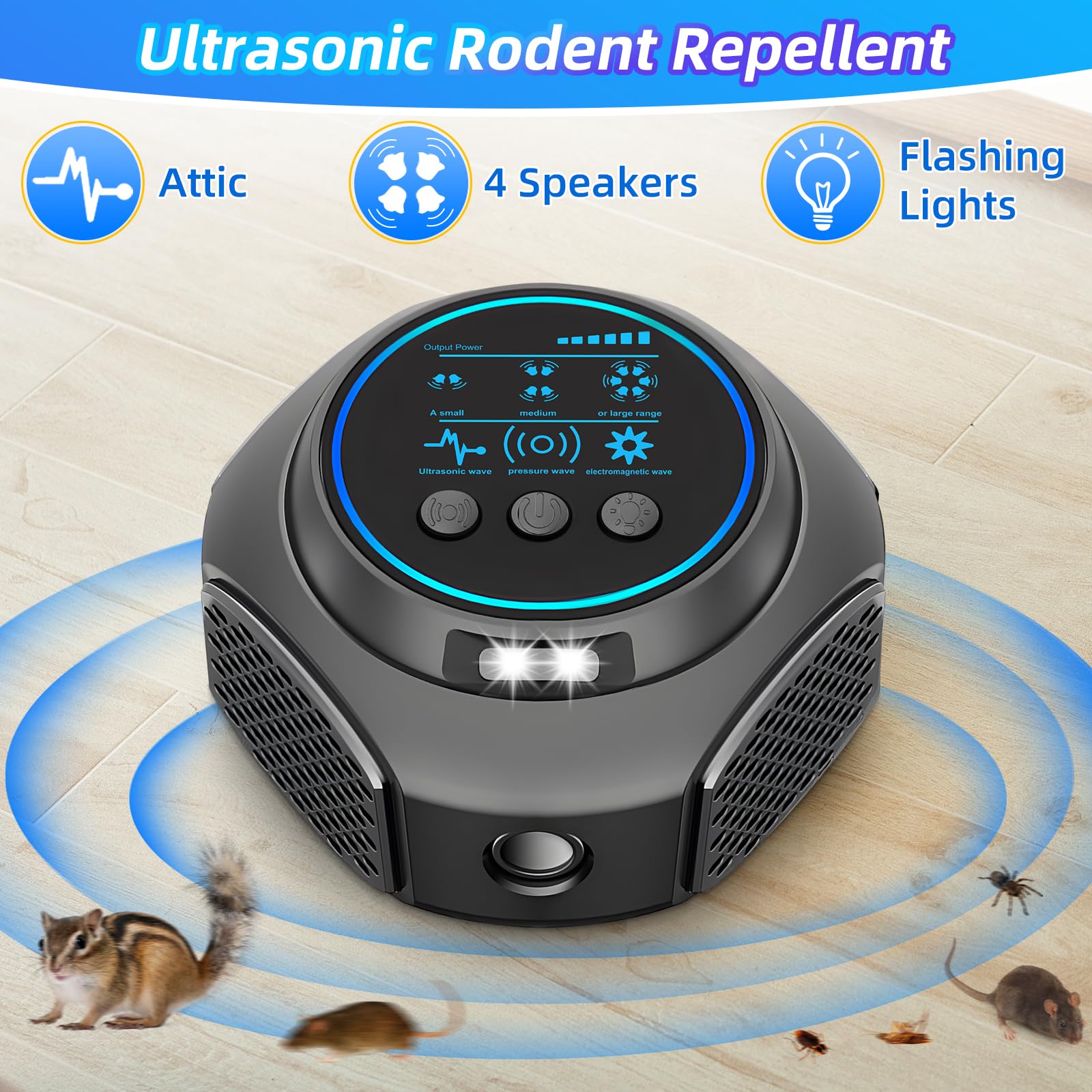 New Upgraded 360° All-Round Ultrasonic Mouse Repeller