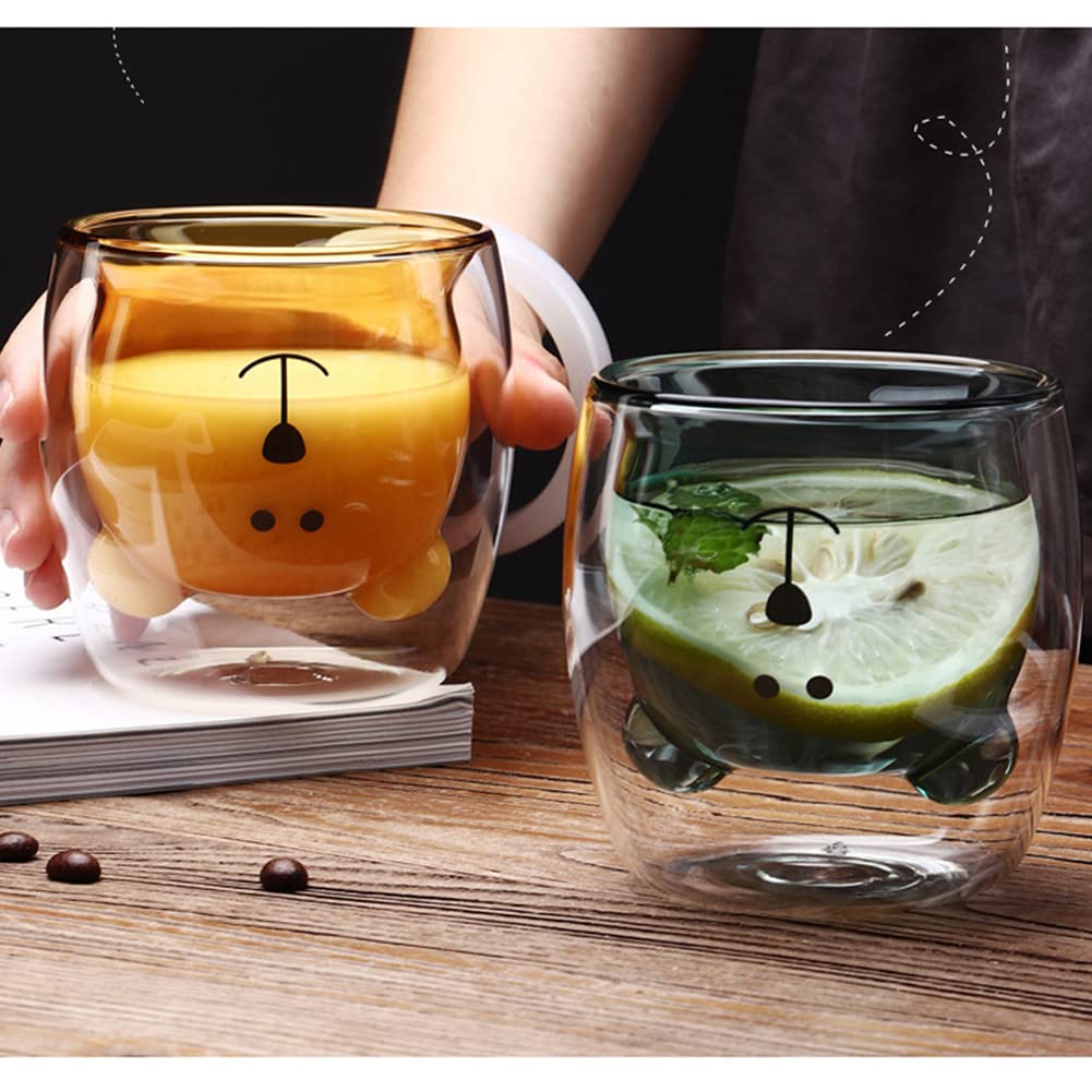 Cute Bear Tea Cup Double Wall Glass 250 ml/ 8.5 oz
