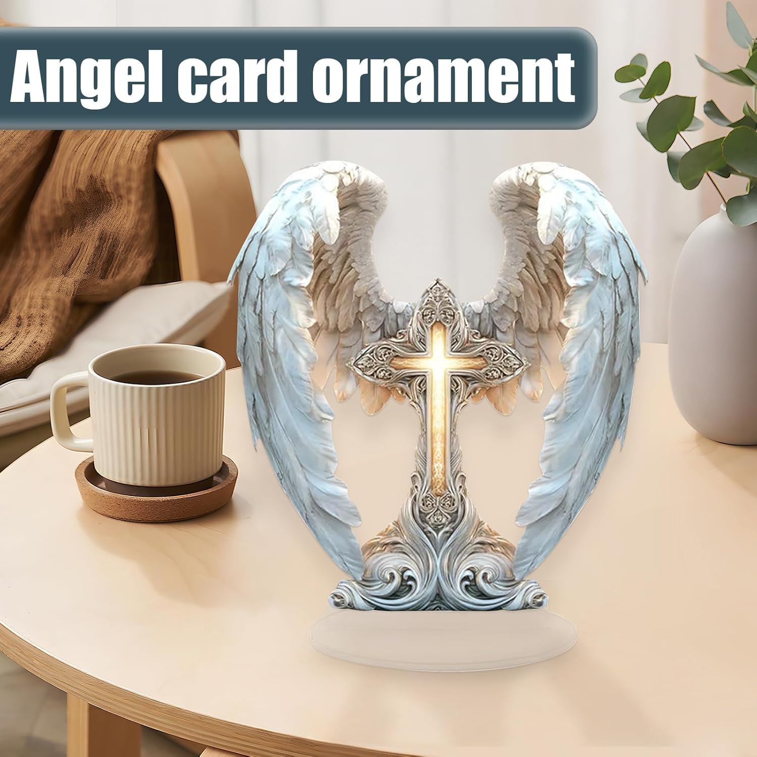 ⭐Gorgeous Angel Wings Cross Decoration