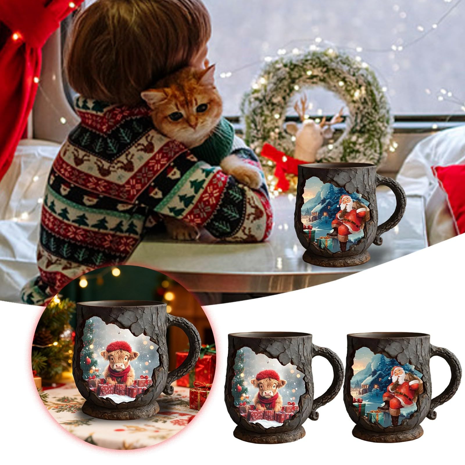 Highland Cow Christmas Mug